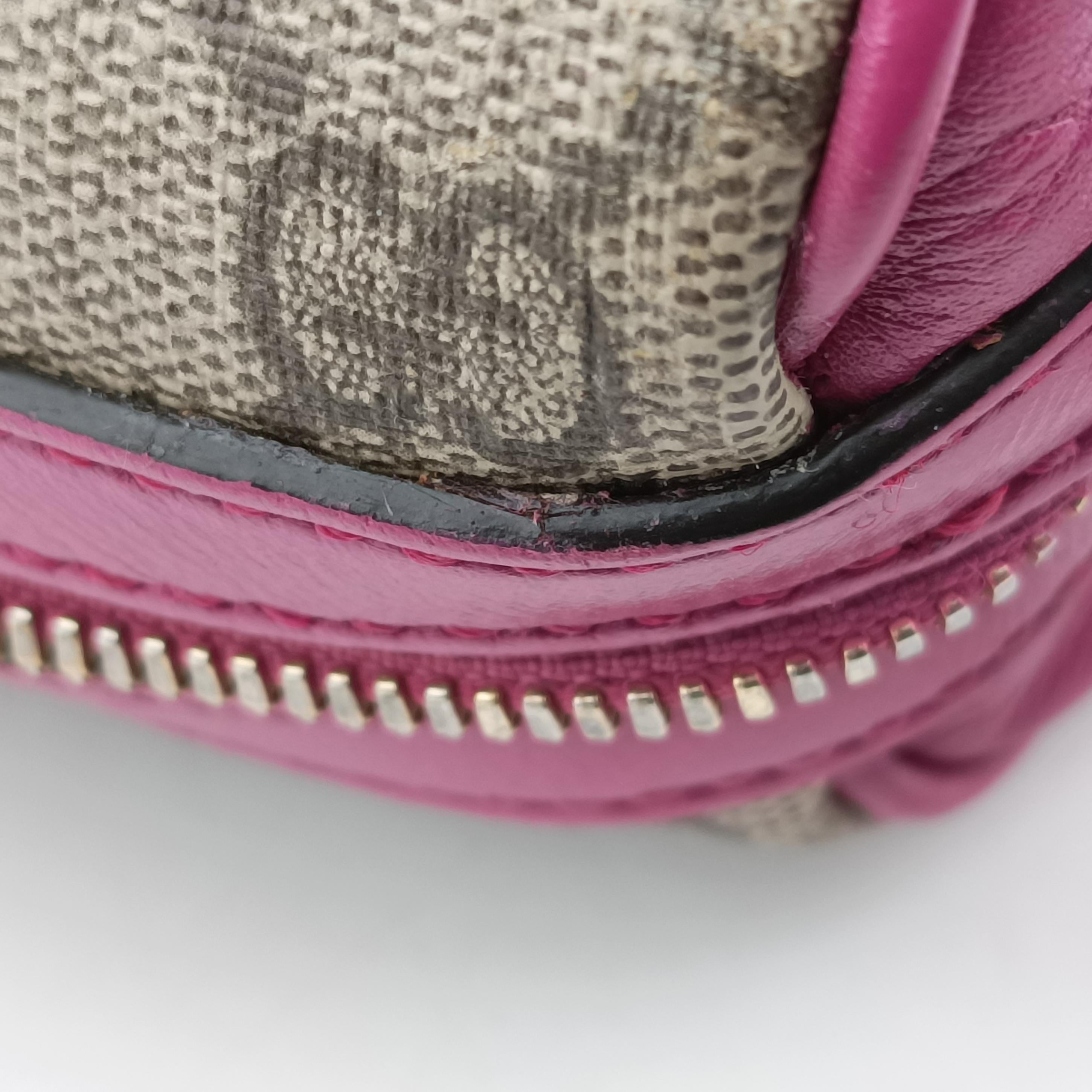 Vintage Gucci GG SUPREME beige×red×pink PVC coated canvas 409529 bostonbag | stylenewstar
