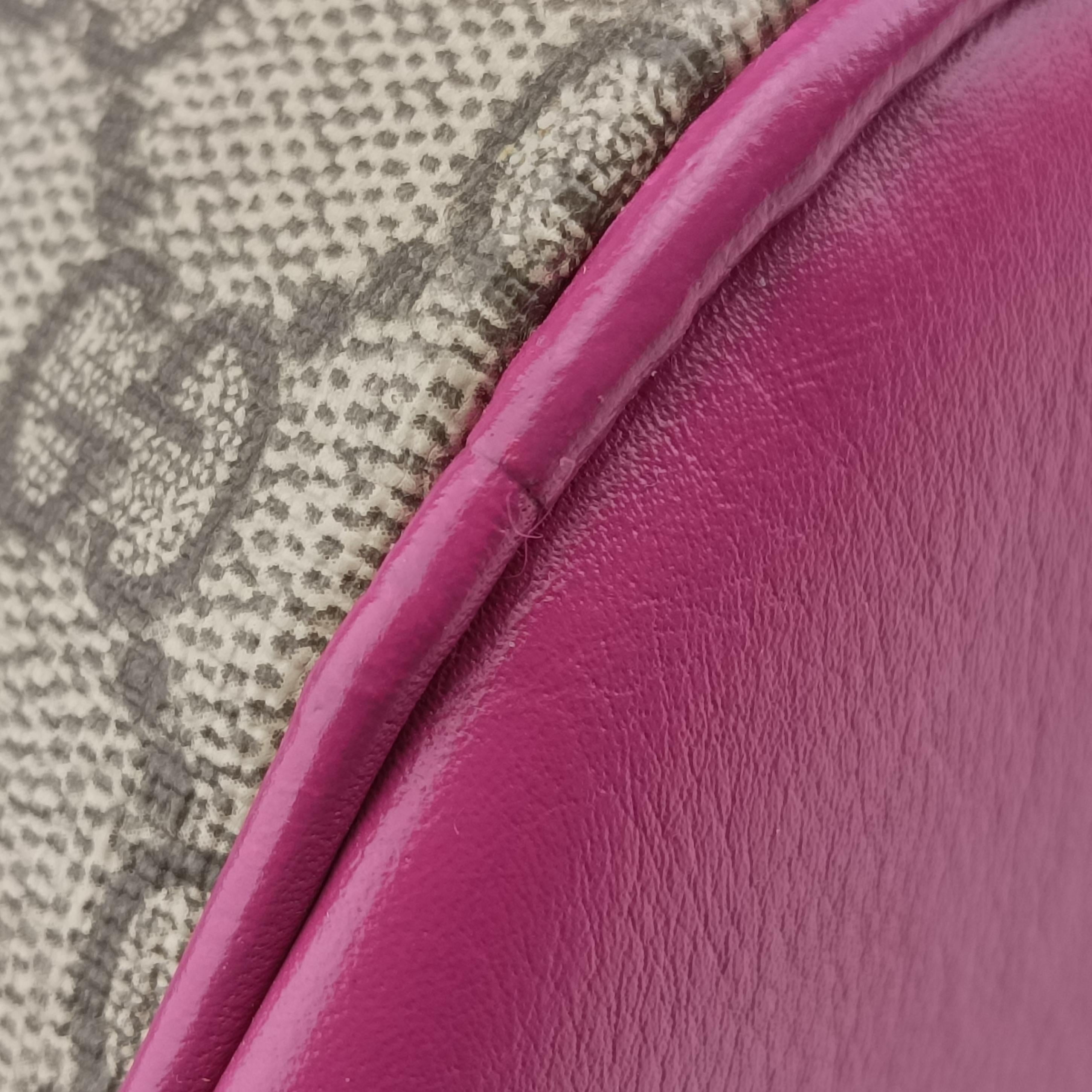 Vintage Gucci GG SUPREME beige×red×pink PVC coated canvas 409529 bostonbag | stylenewstar