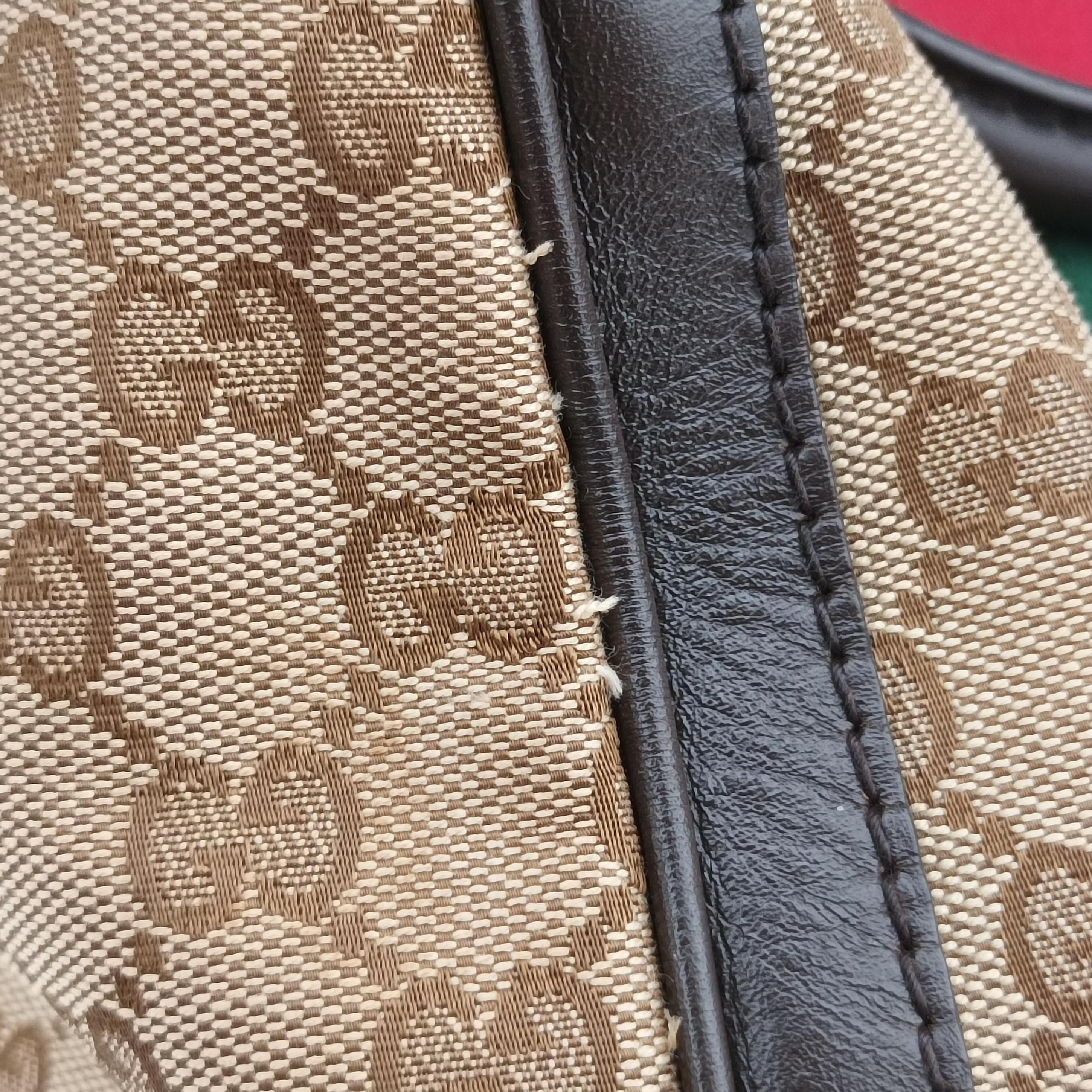 Vintage Gucci Sherry Line Beige×green×red canvas×leather 247205 bostonbag | stylenewstar