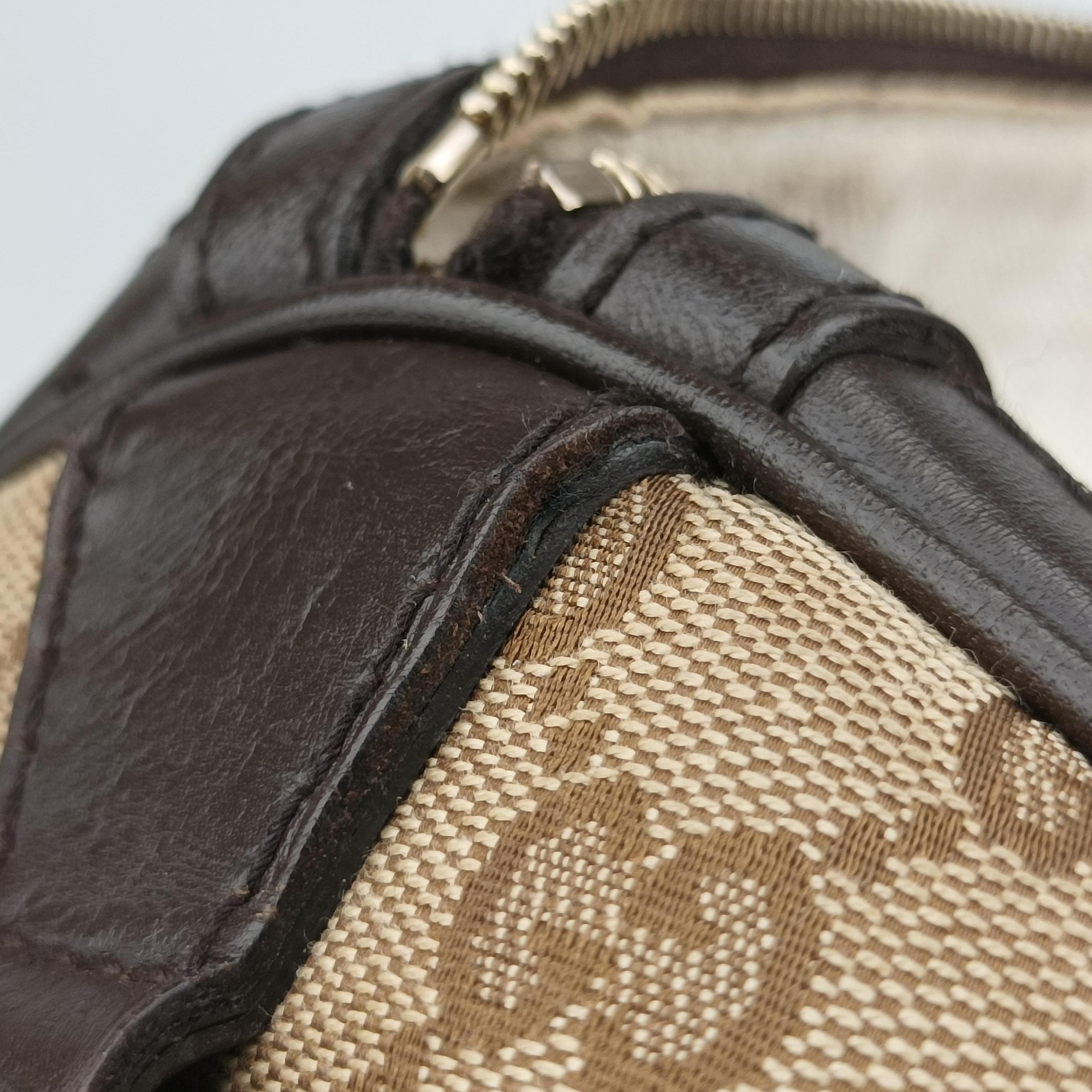 Vintage Gucci Sherry Line Beige×green×red canvas×leather 247205 bostonbag | stylenewstar