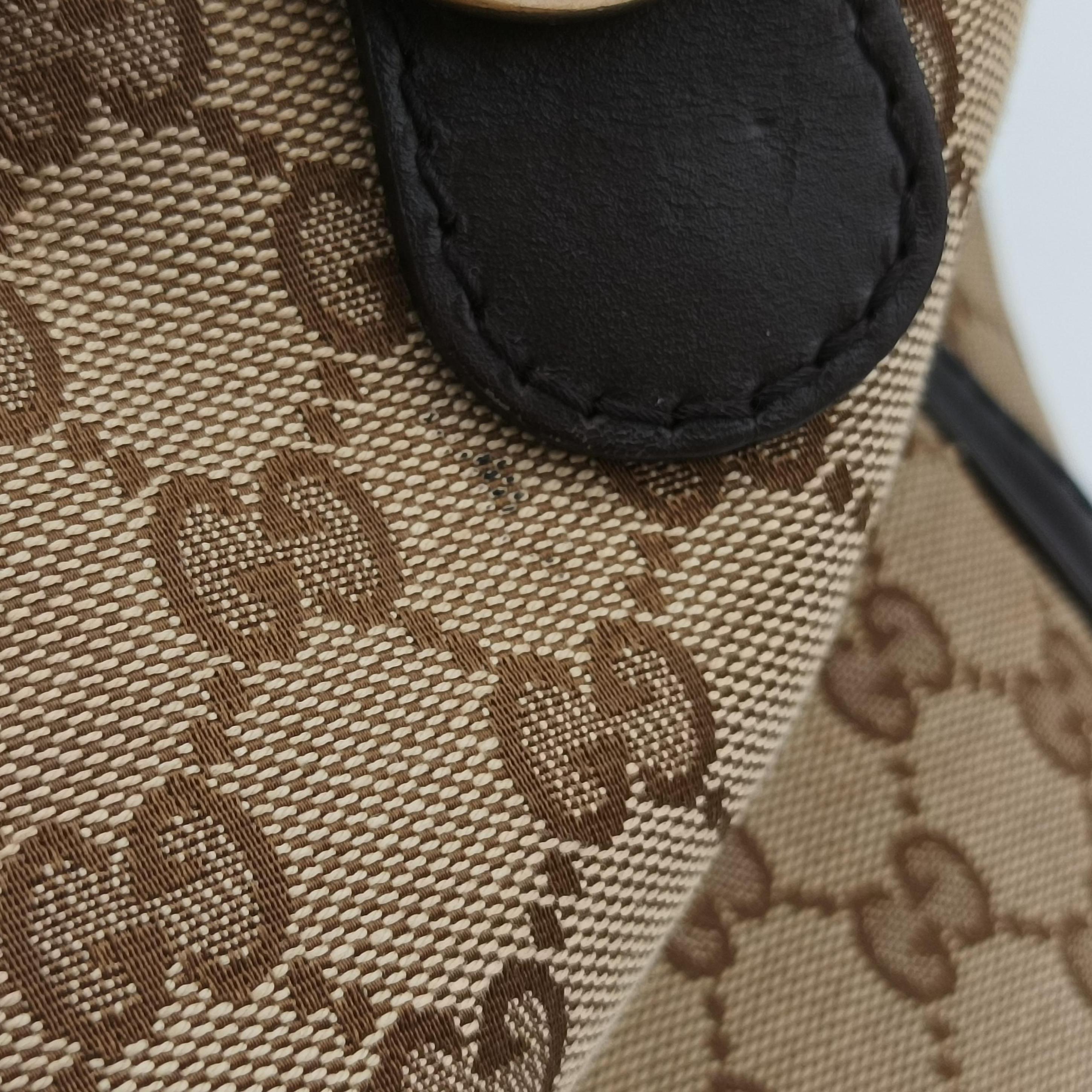 Vintage Gucci Sherry Line Beige×green×red canvas×leather 247205 bostonbag | stylenewstar