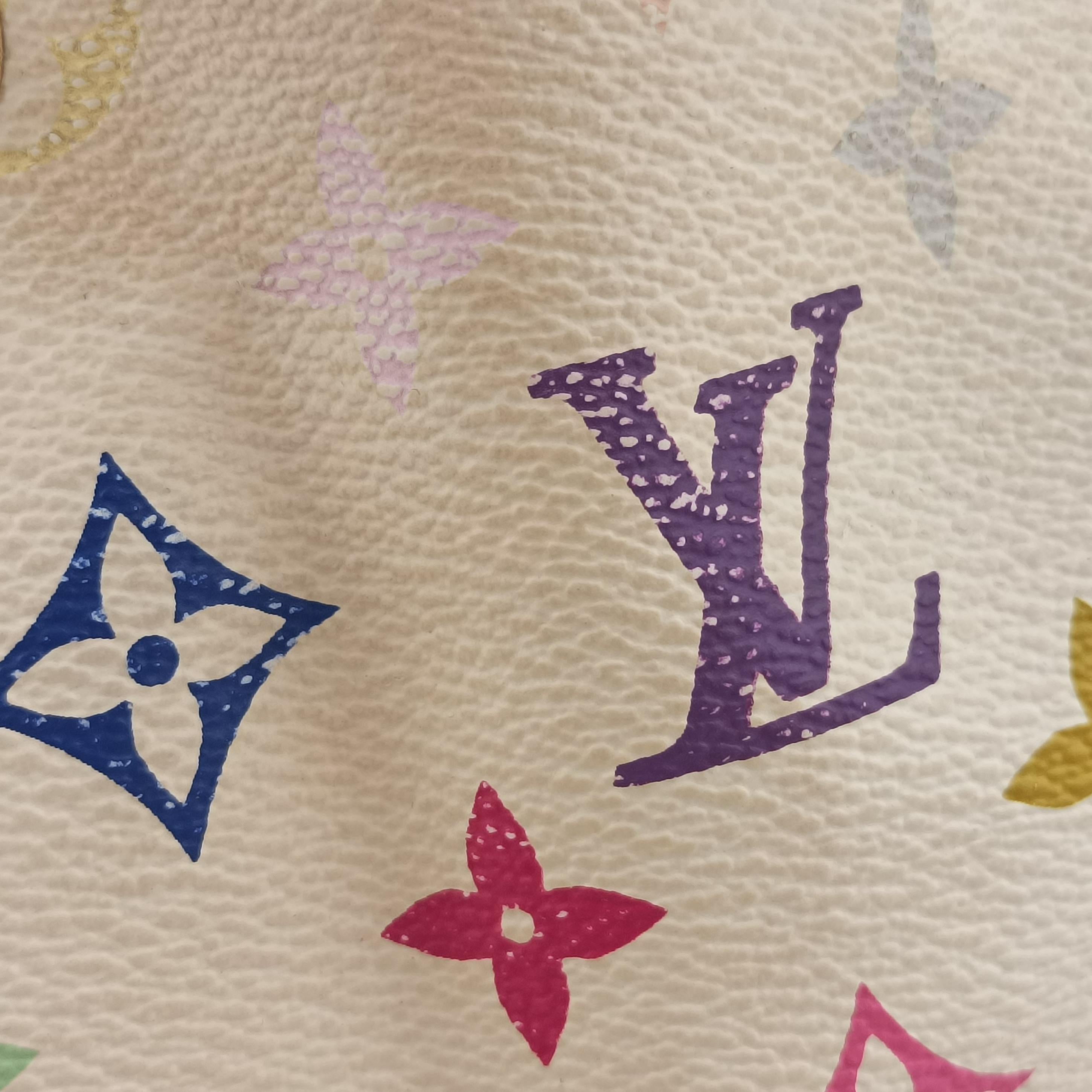 Pre-owned Louis Vuitton Petit Noe White Monogram Multicolor M42229 shoulderbag | stylenewstar