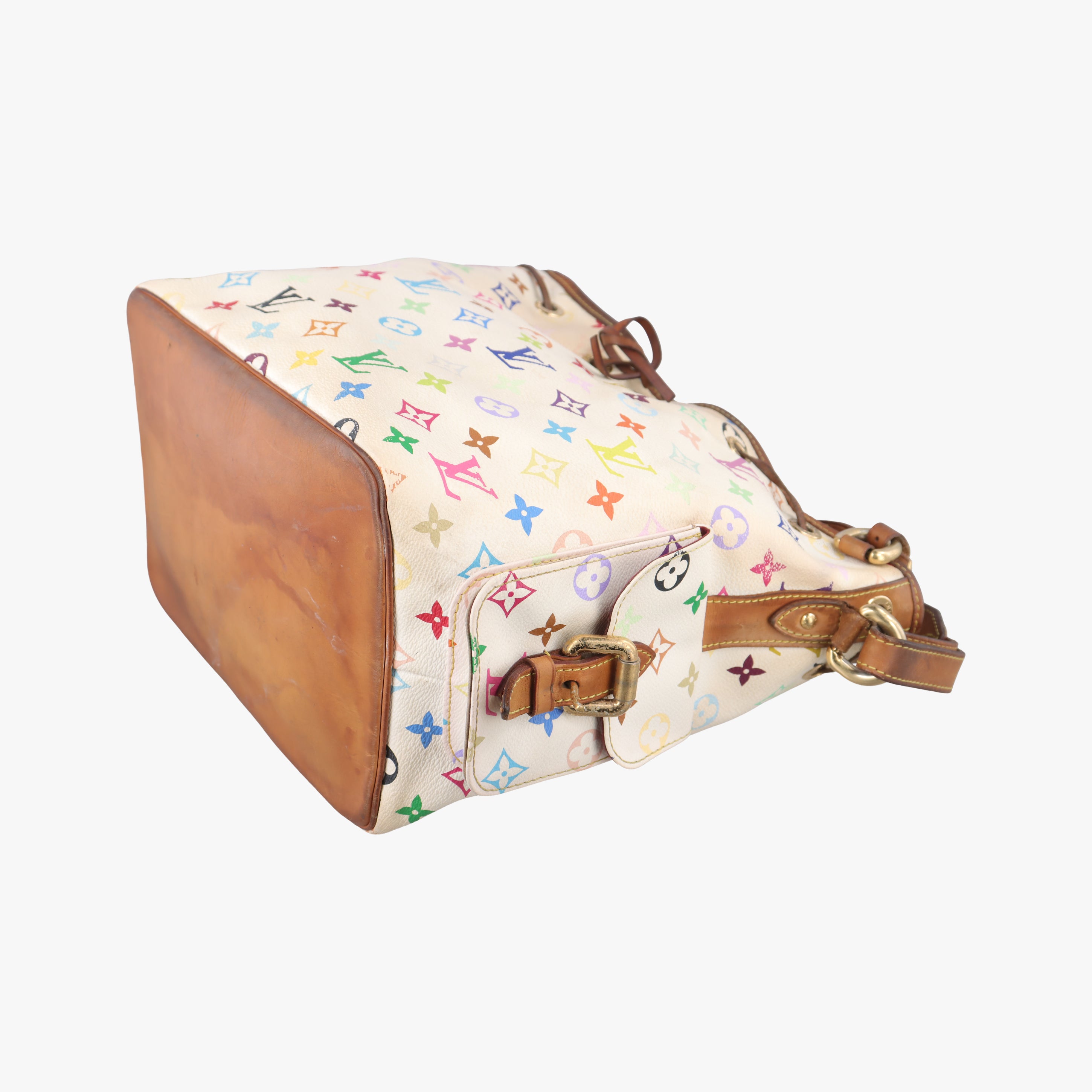 Pre-owned Louis Vuitton Petit Noe White Monogram Multicolor M42229 shoulderbag | stylenewstar