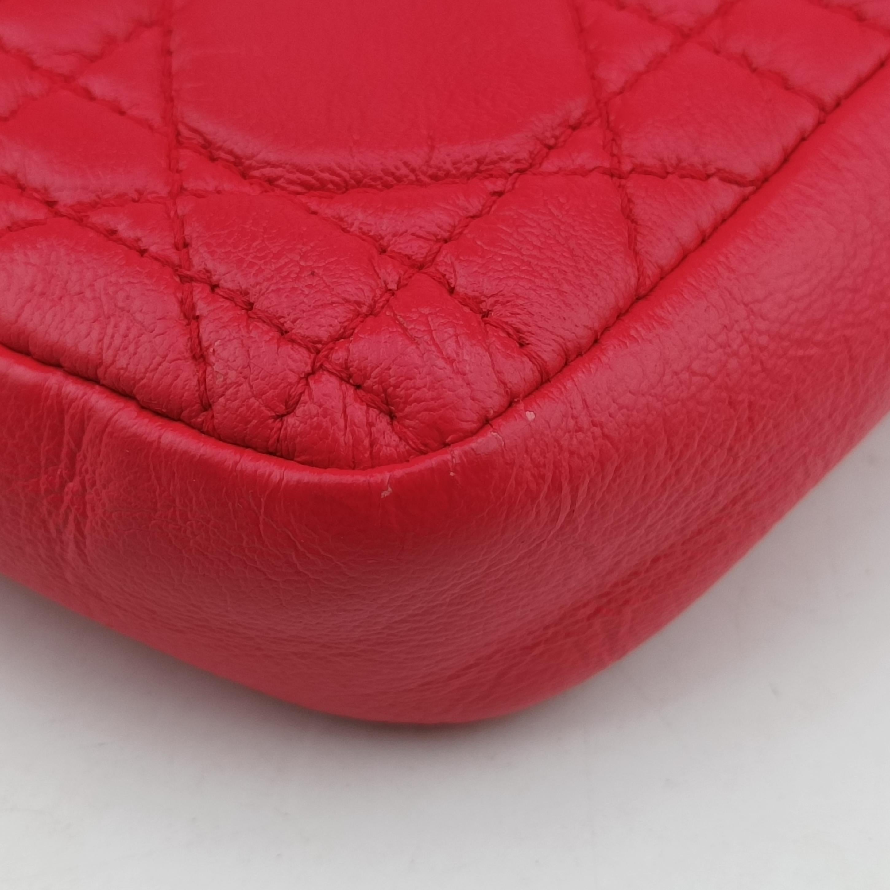 Pre-owned Christian Dior Miss Dior Cannage New Lock Red lambskin  shoulderbag | stylenewstar