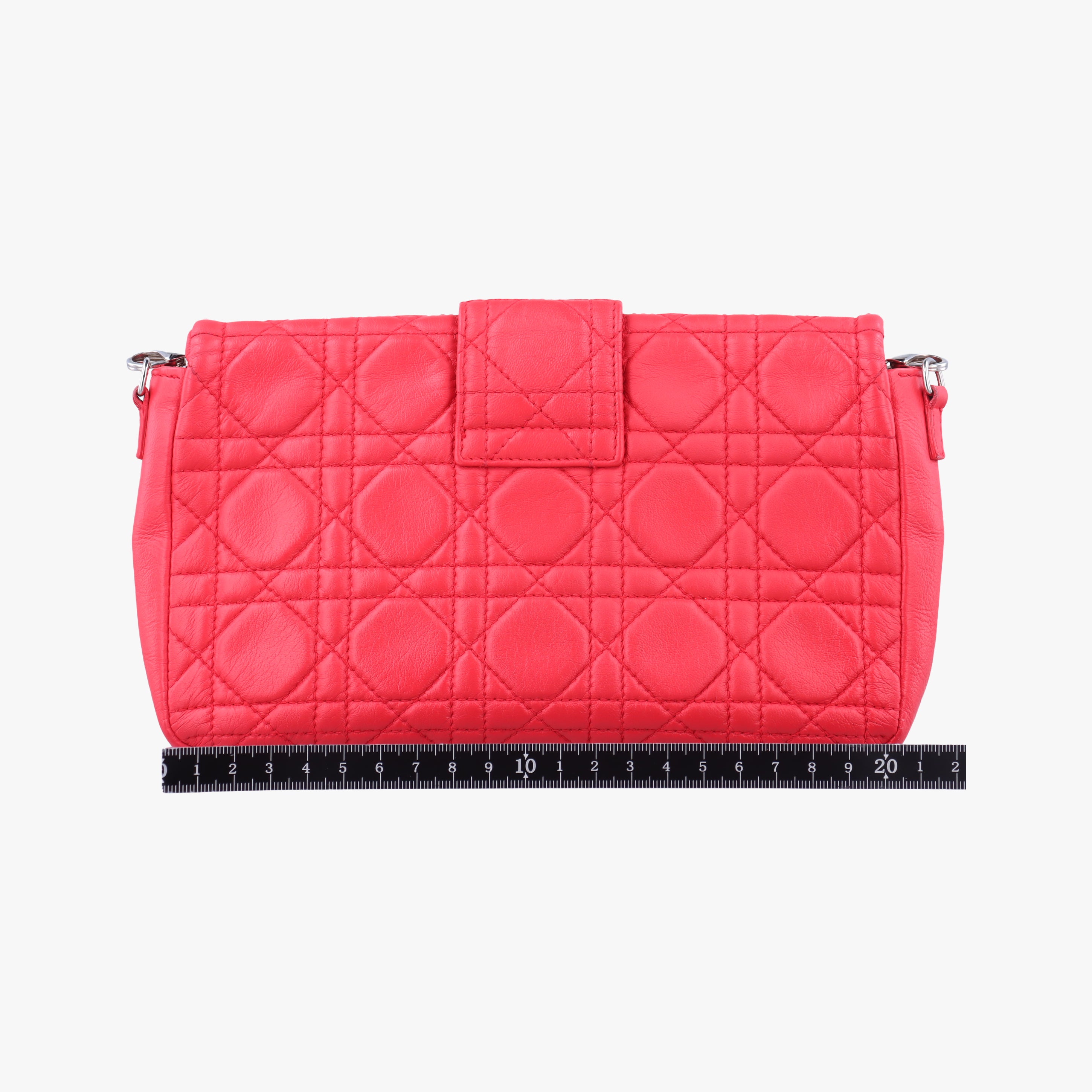 Pre-owned Christian Dior Miss Dior Cannage New Lock Red lambskin  shoulderbag | stylenewstar