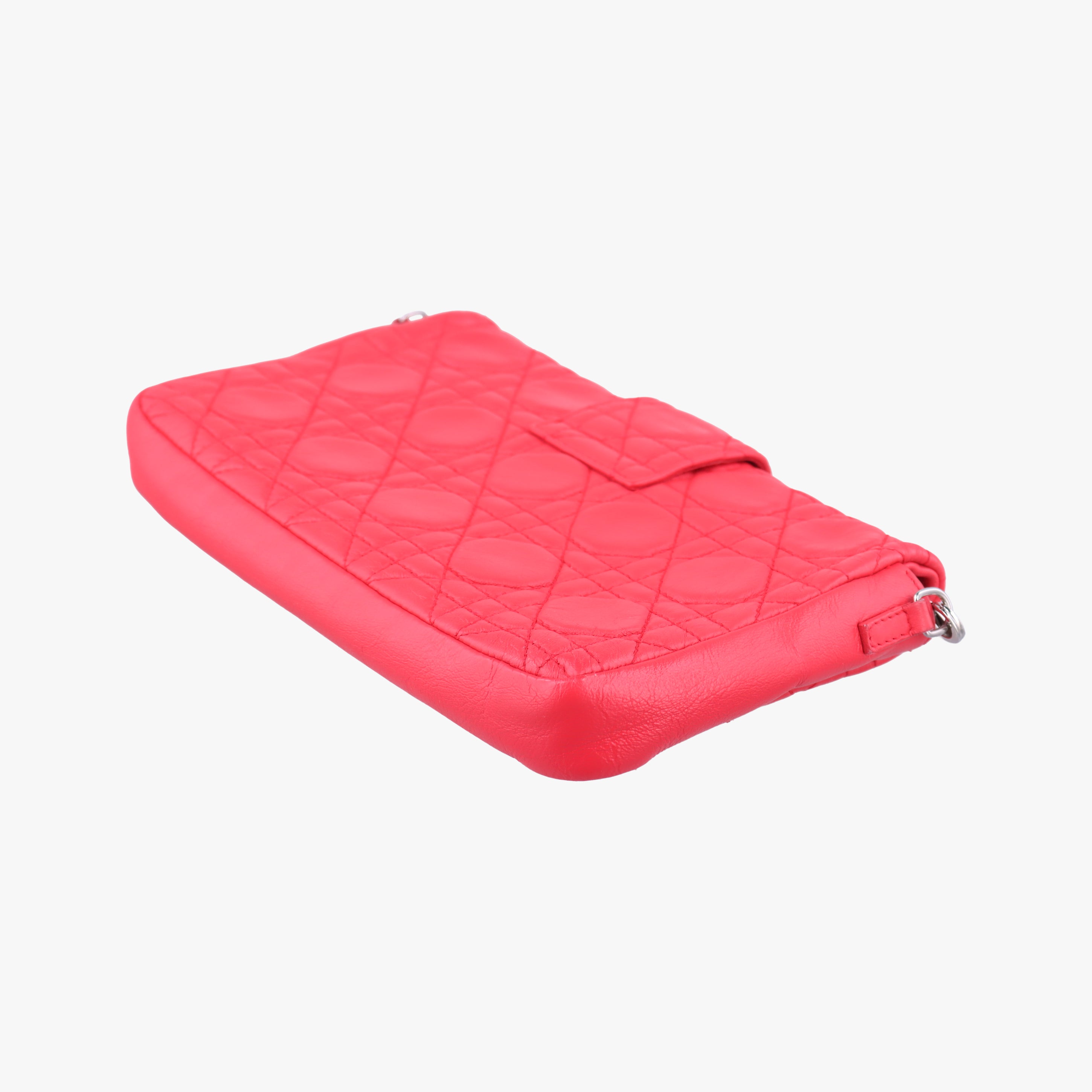 Pre-owned Christian Dior Miss Dior Cannage New Lock Red lambskin  shoulderbag | stylenewstar