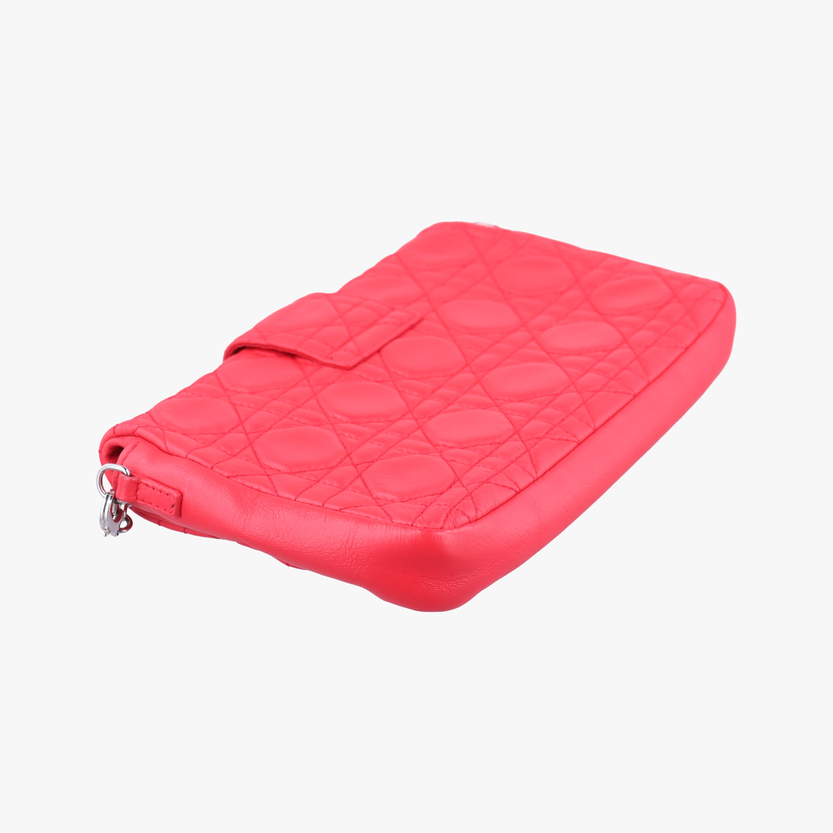 Pre-owned Christian Dior Miss Dior Cannage New Lock Red lambskin  shoulderbag | stylenewstar