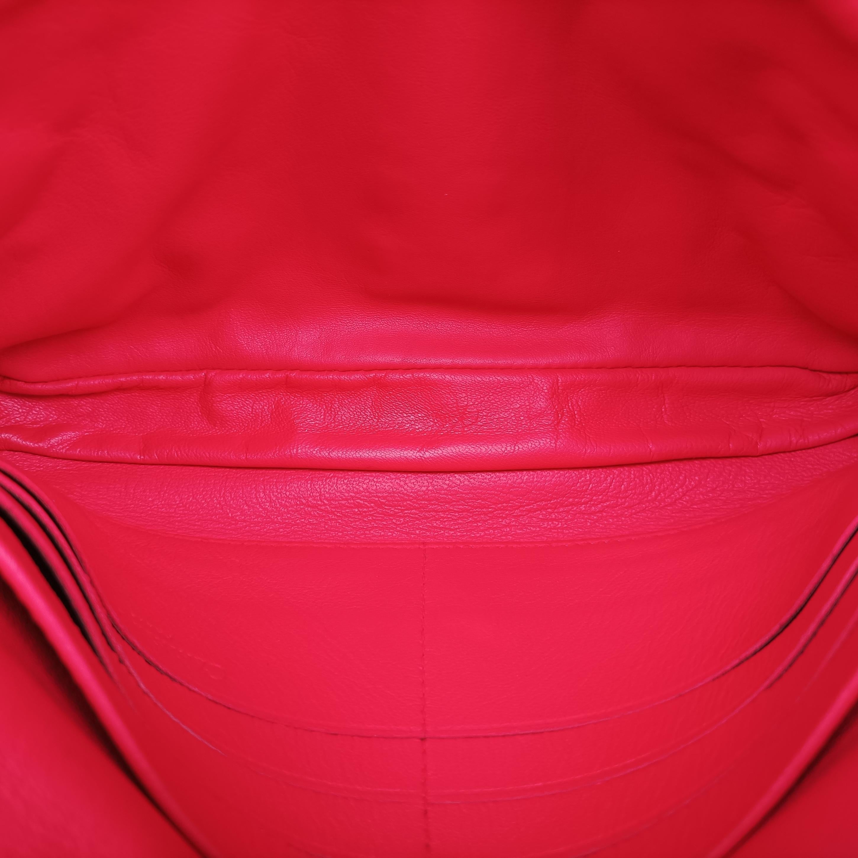 Pre-owned Christian Dior Miss Dior Cannage New Lock Red lambskin  shoulderbag | stylenewstar