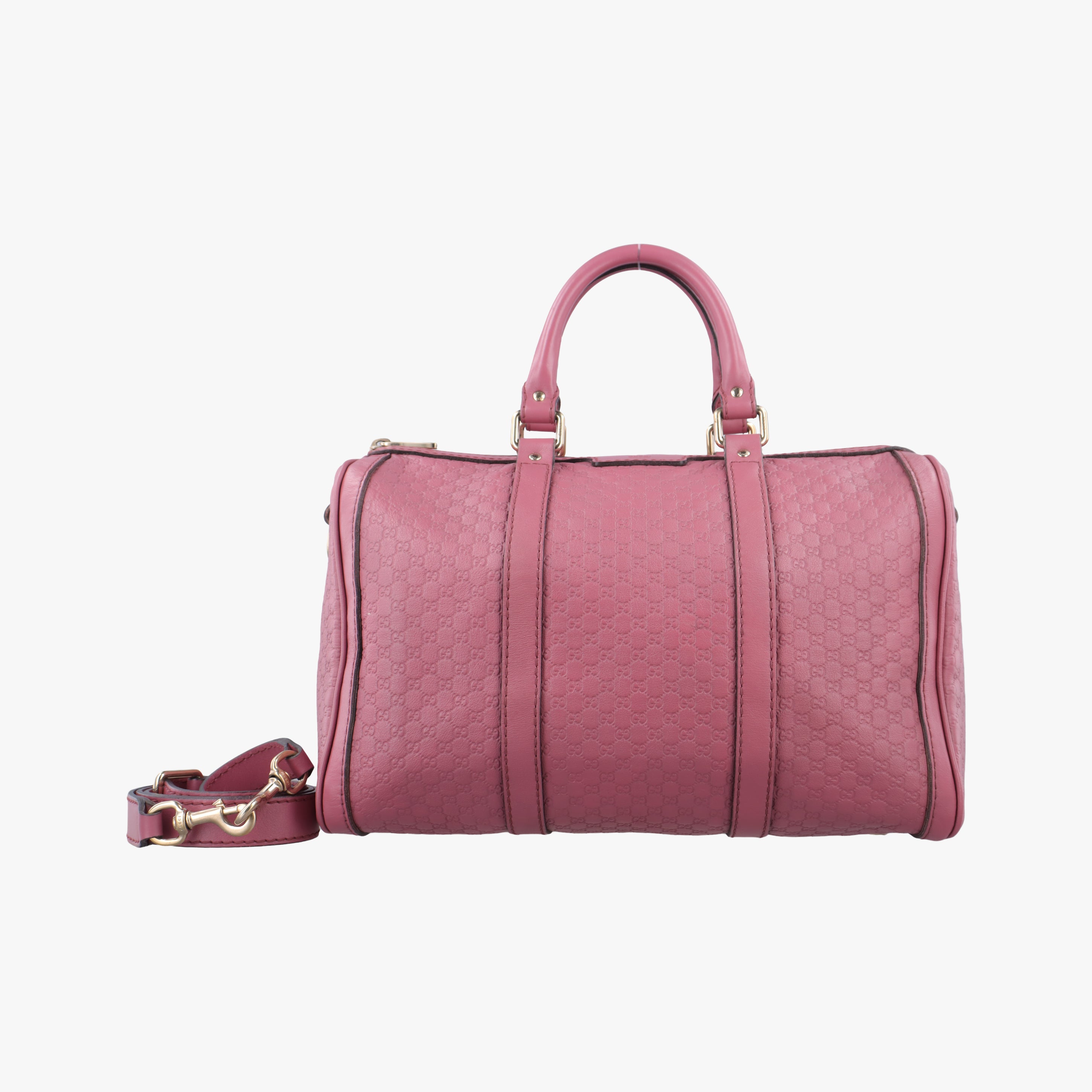Pre-owned Gucci Sherry Line Pink Leather 247205 bostonbag | stylenewstar