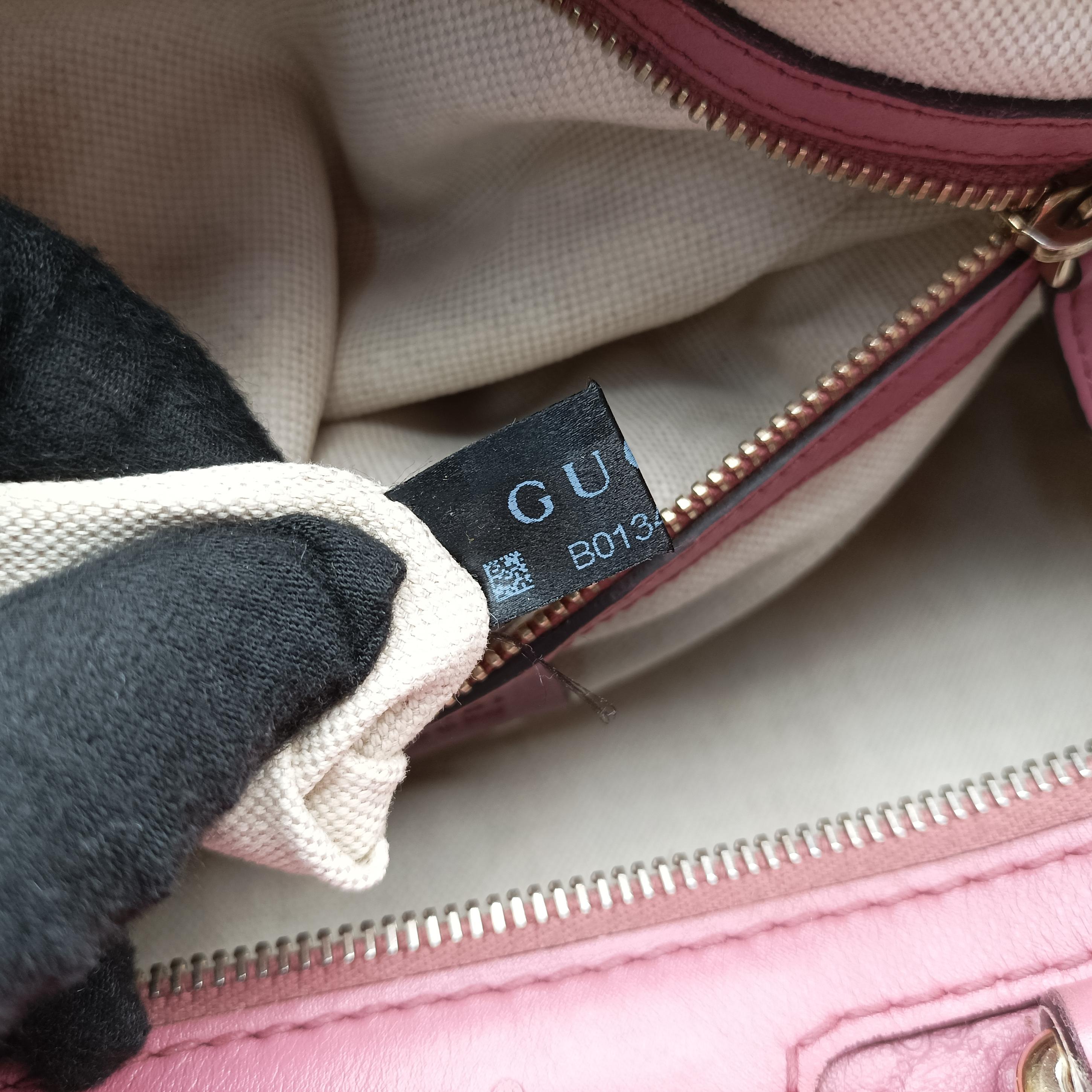Pre-owned Gucci Sherry Line Pink Leather 247205 bostonbag | stylenewstar