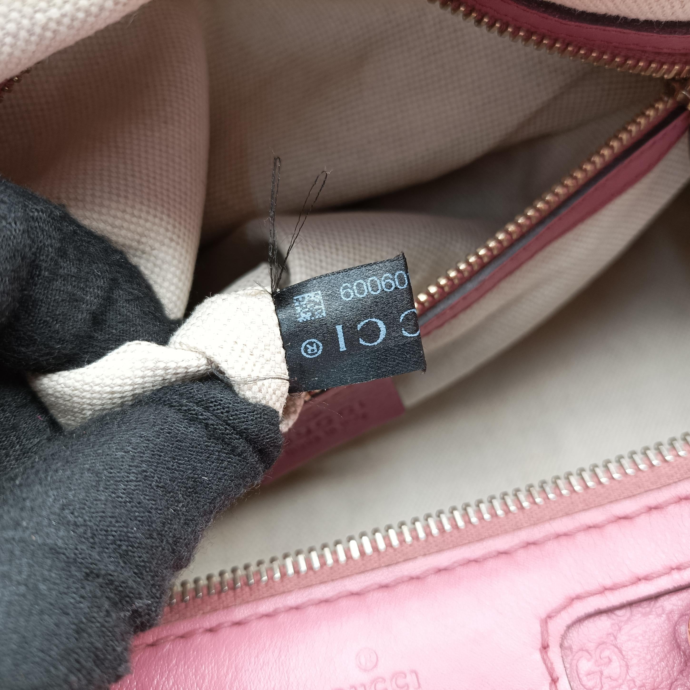 Pre-owned Gucci Sherry Line Pink Leather 247205 bostonbag | stylenewstar