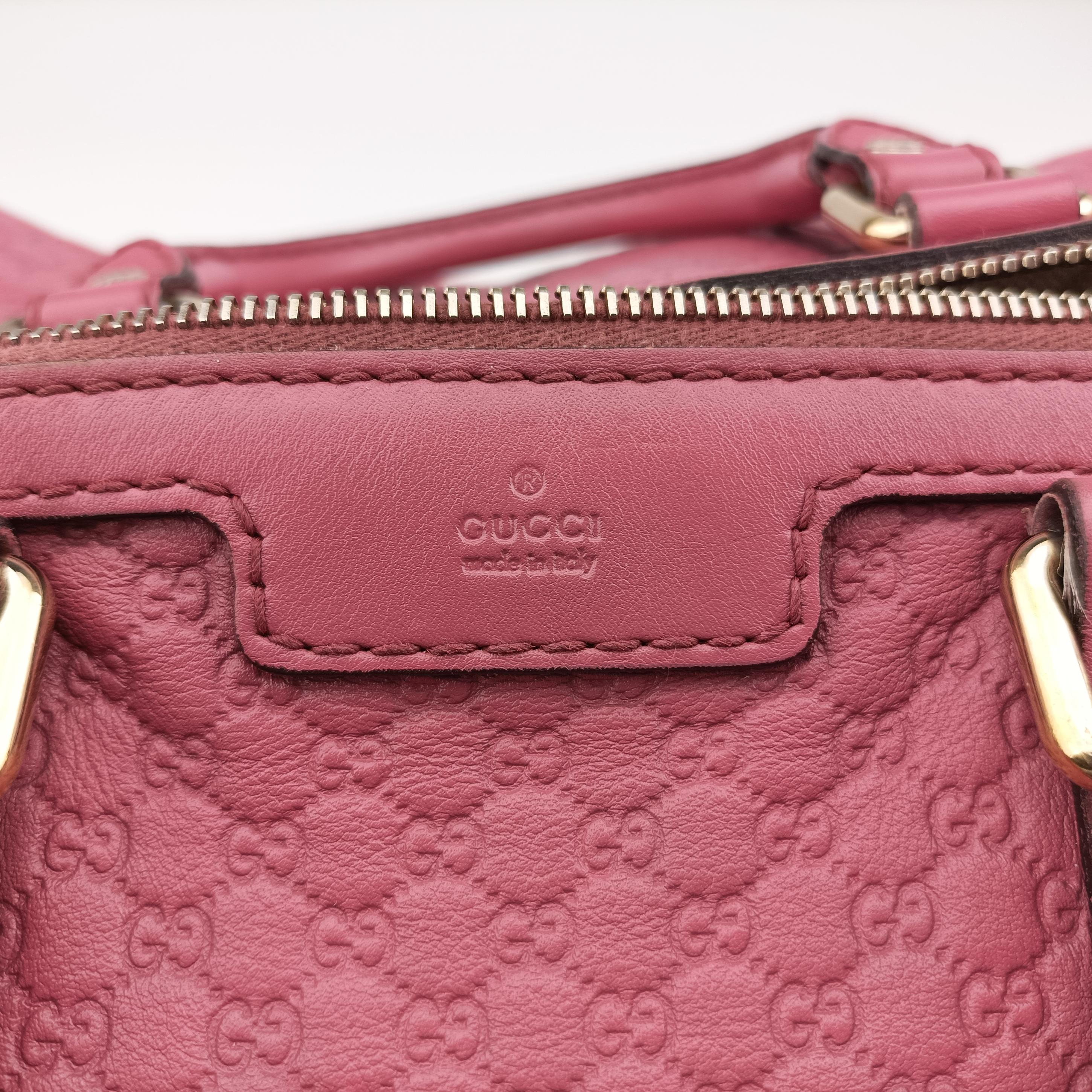 Pre-owned Gucci Sherry Line Pink Leather 247205 bostonbag | stylenewstar