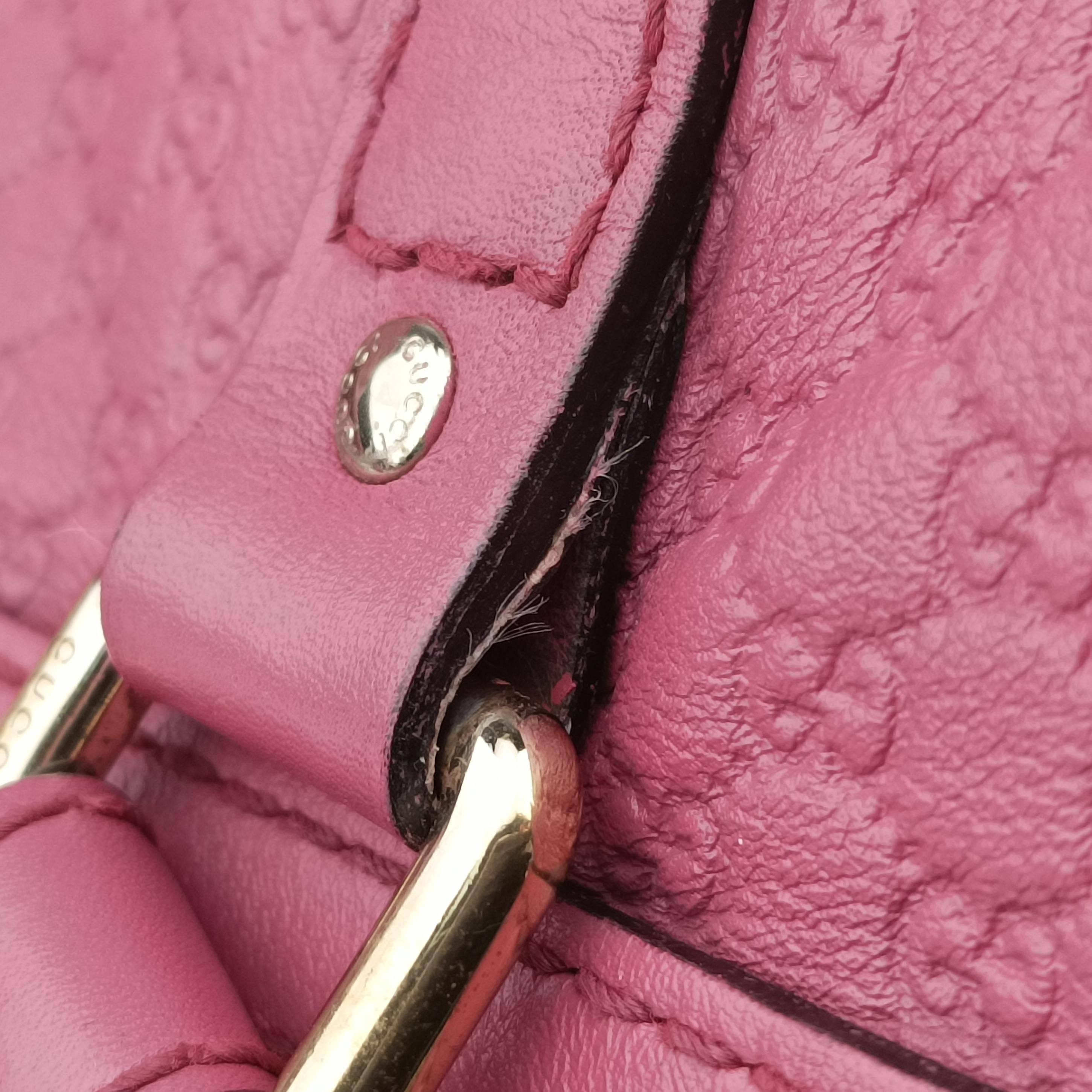 Pre-owned Gucci Sherry Line Pink Leather 247205 bostonbag | stylenewstar