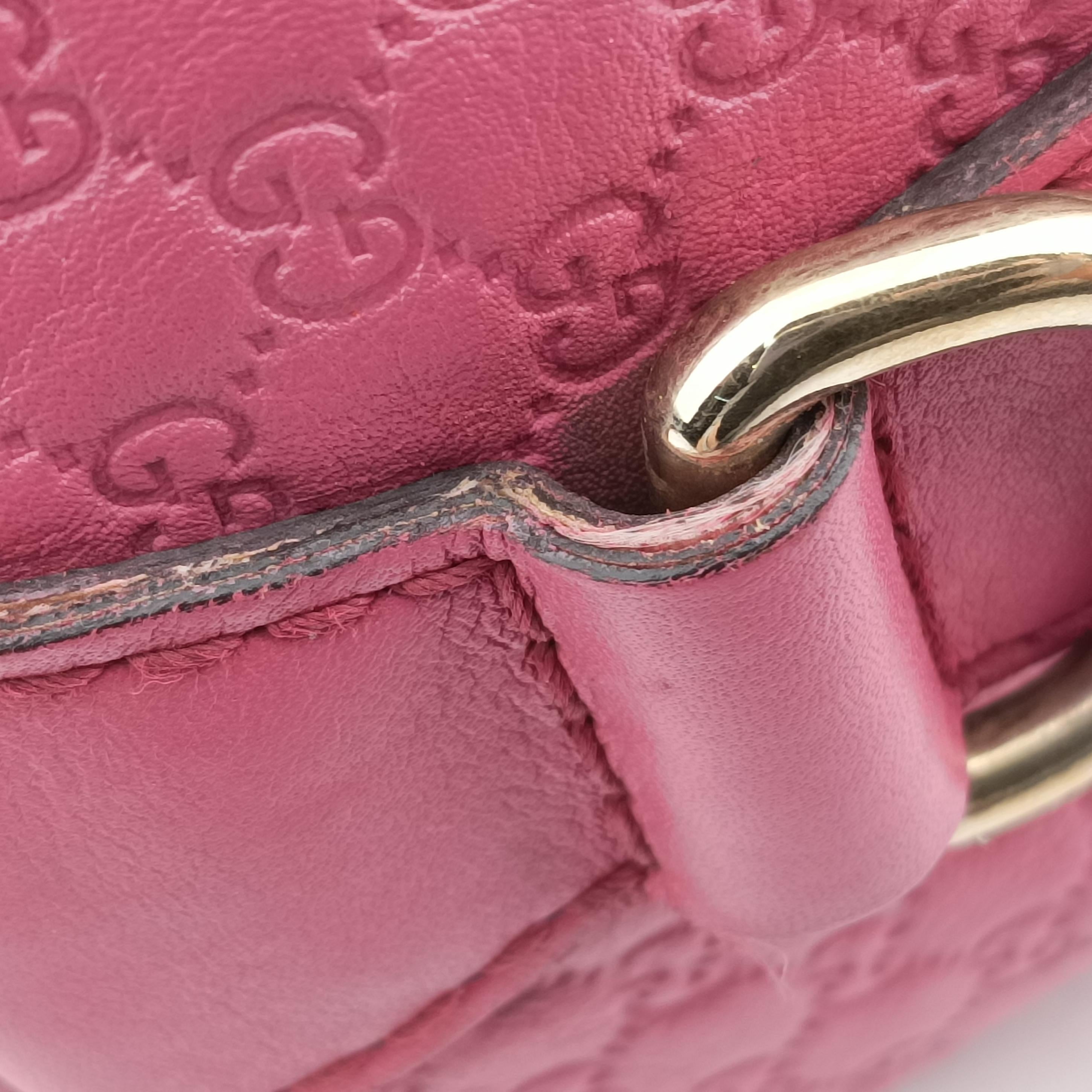 Pre-owned Gucci Sherry Line Pink Leather 247205 bostonbag | stylenewstar