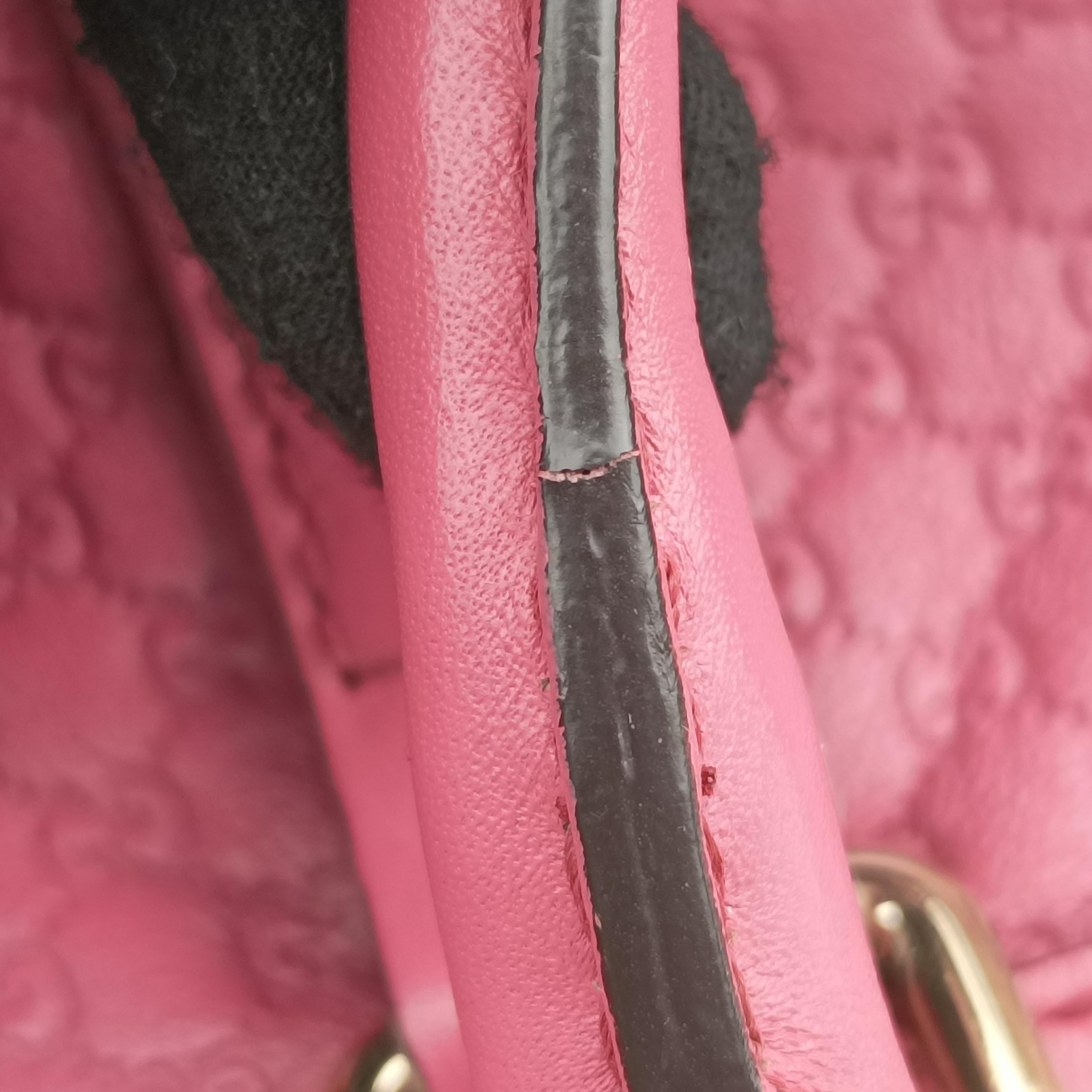 Pre-owned Gucci Sherry Line Pink Leather 247205 bostonbag | stylenewstar