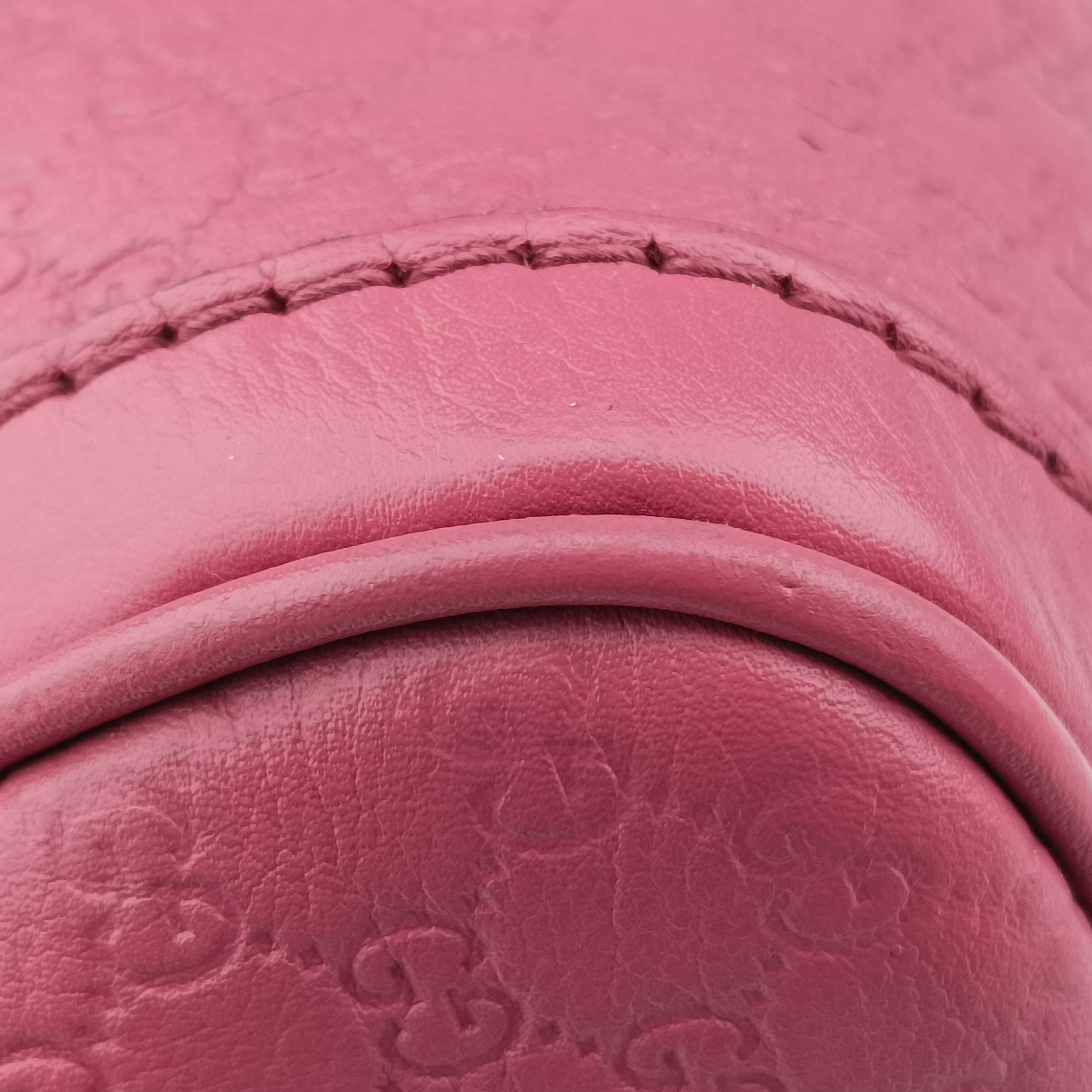 Pre-owned Gucci Sherry Line Pink Leather 247205 bostonbag | stylenewstar