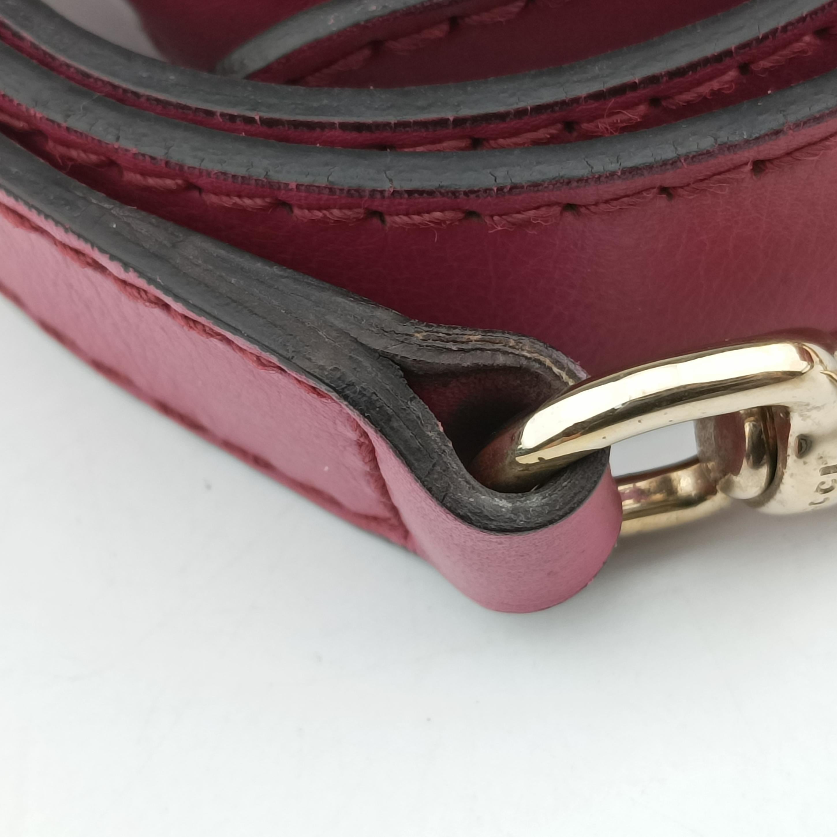 Pre-owned Gucci Sherry Line Pink Leather 247205 bostonbag | stylenewstar