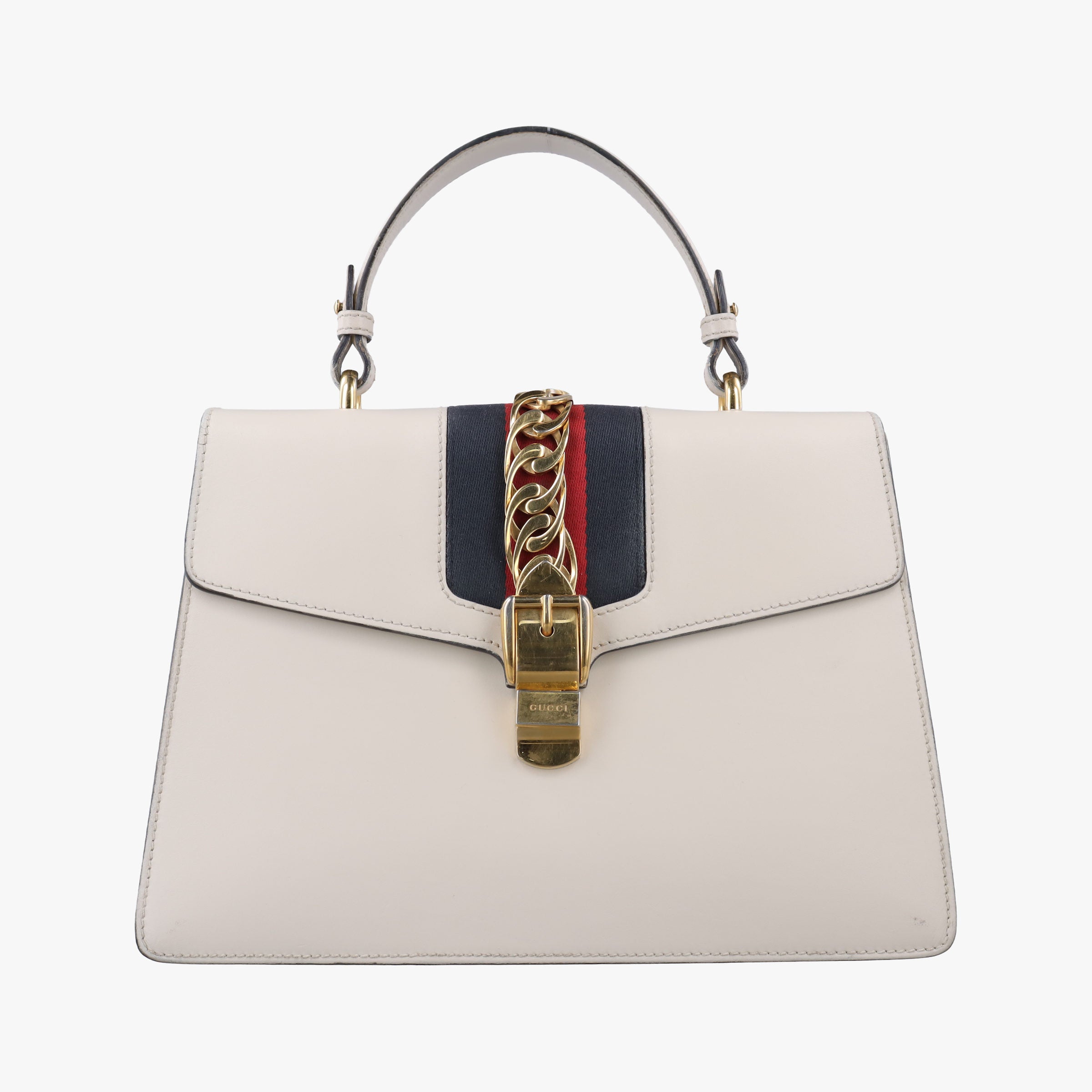 Secondhand Gucci Sylvie White Leather 431665 handbag | stylenewstar
