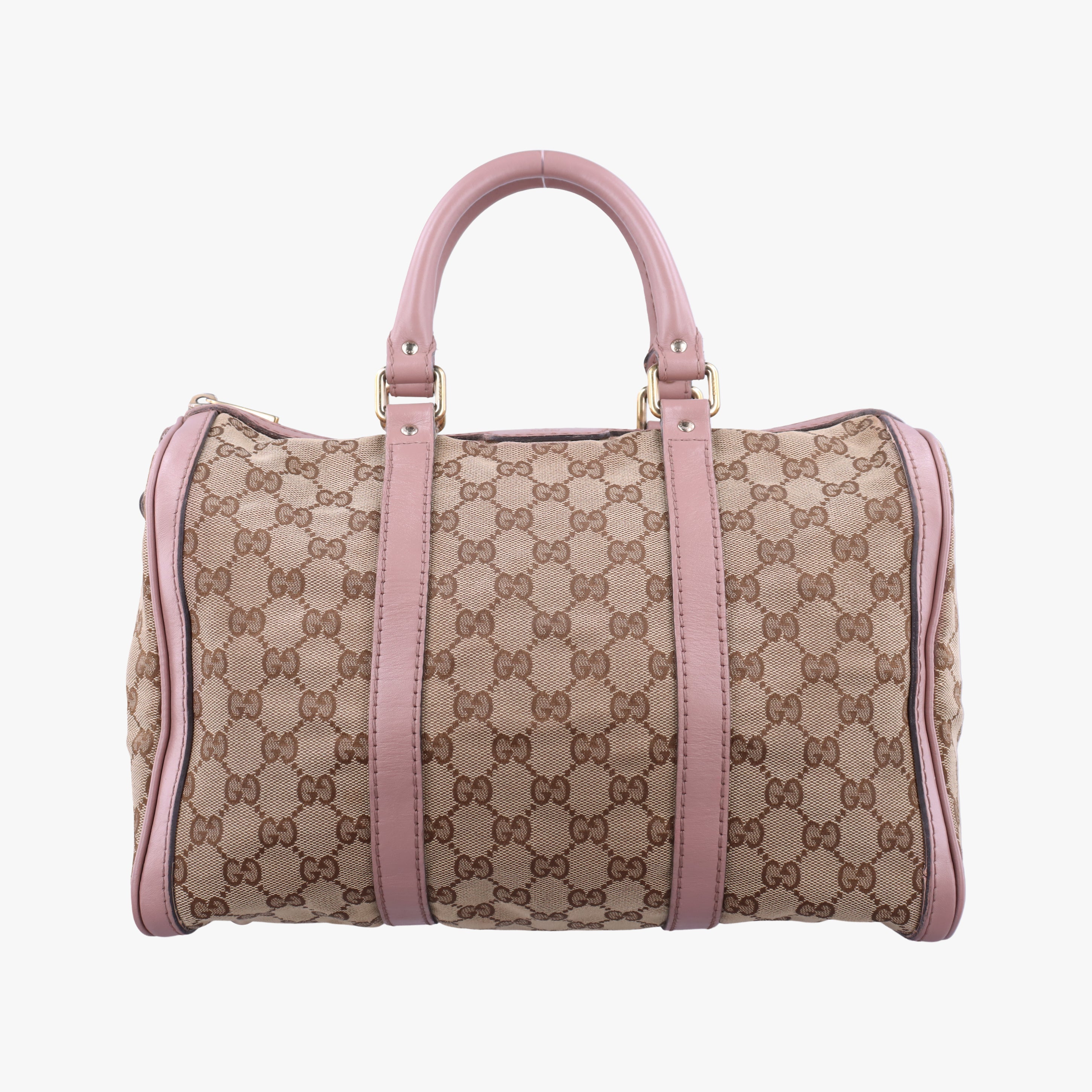 Vintage Gucci Sherry Line beige×pink canvas×leather 247205 bostonbag | stylenewstar