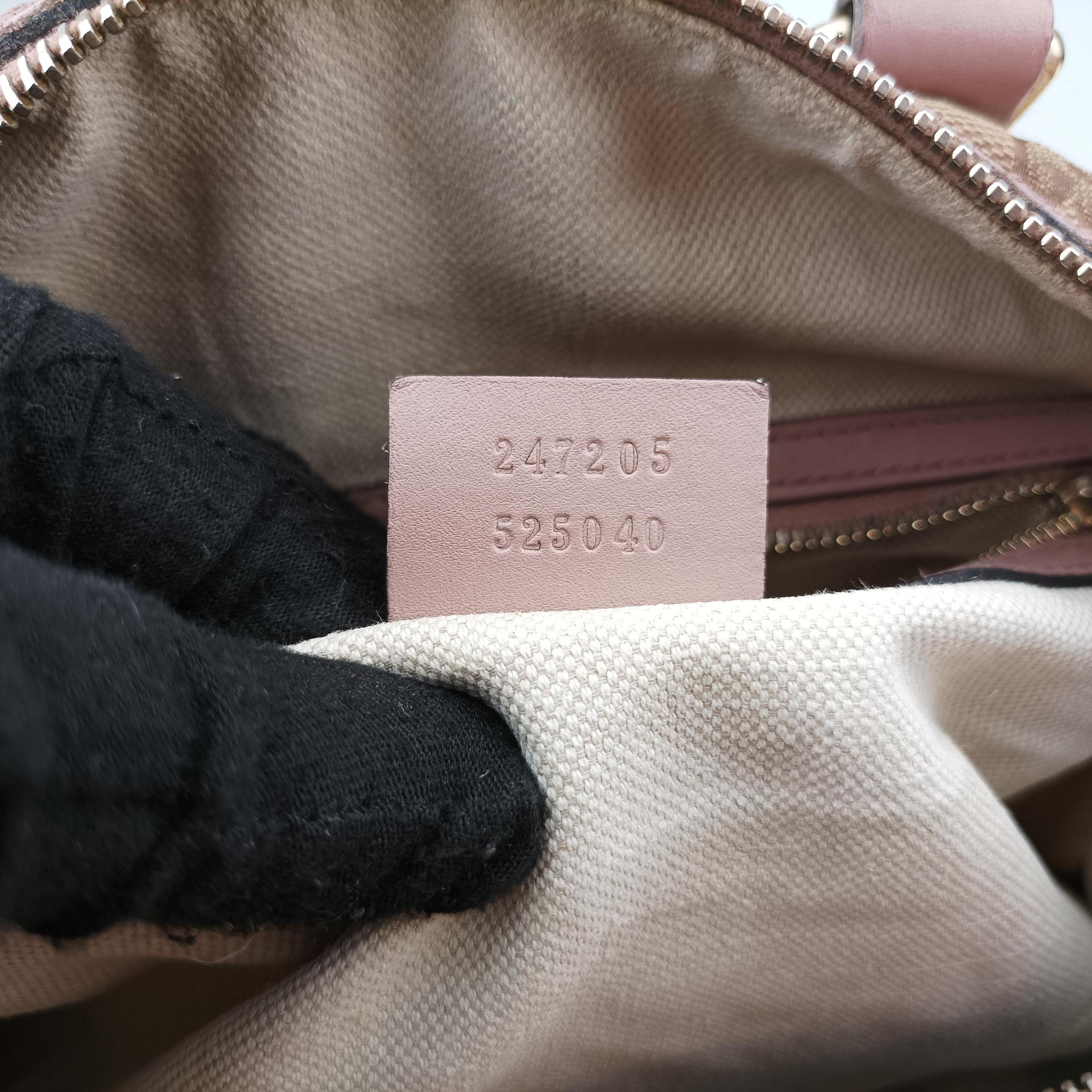 Vintage Gucci Sherry Line beige×pink canvas×leather 247205 bostonbag | stylenewstar