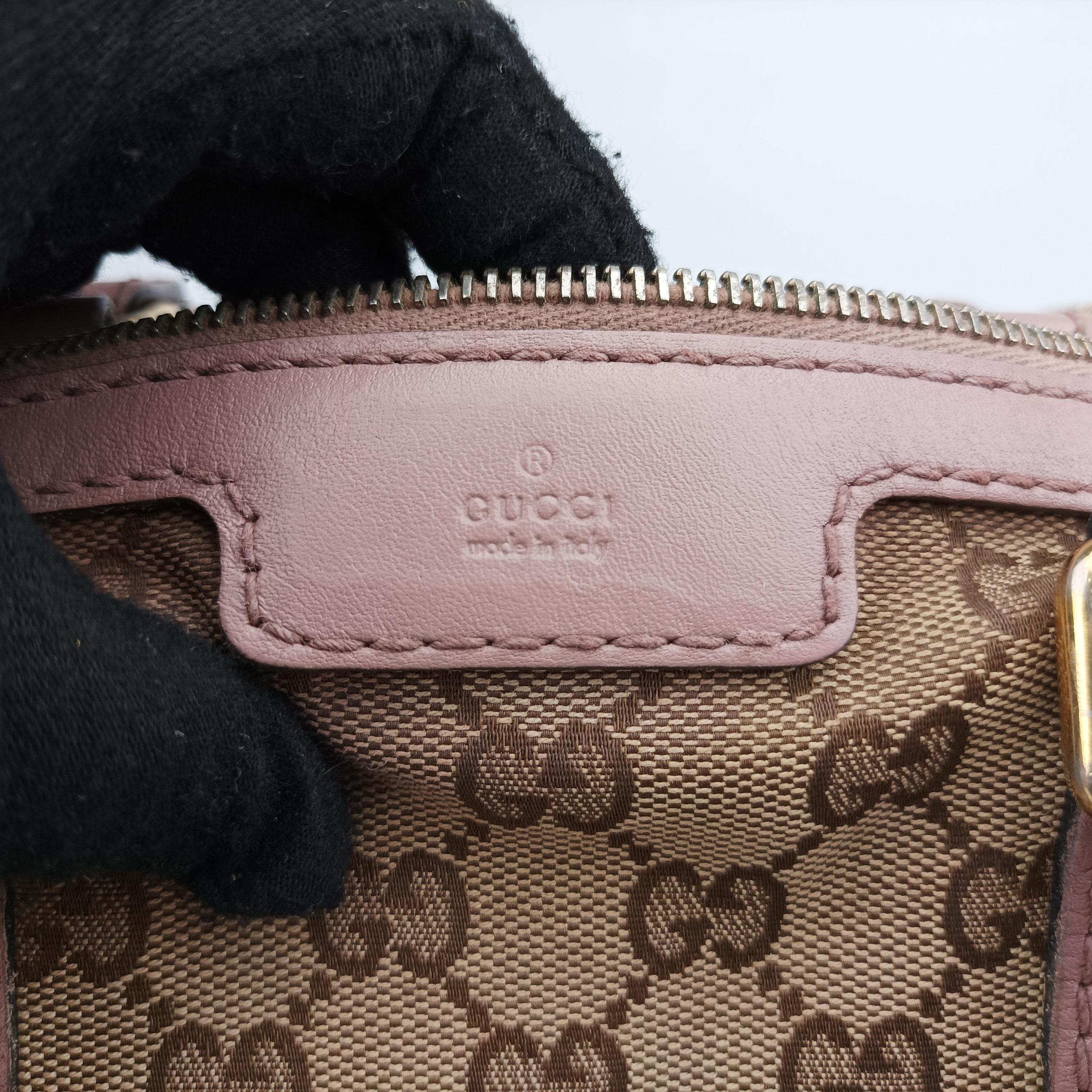 Vintage Gucci Sherry Line beige×pink canvas×leather 247205 bostonbag | stylenewstar