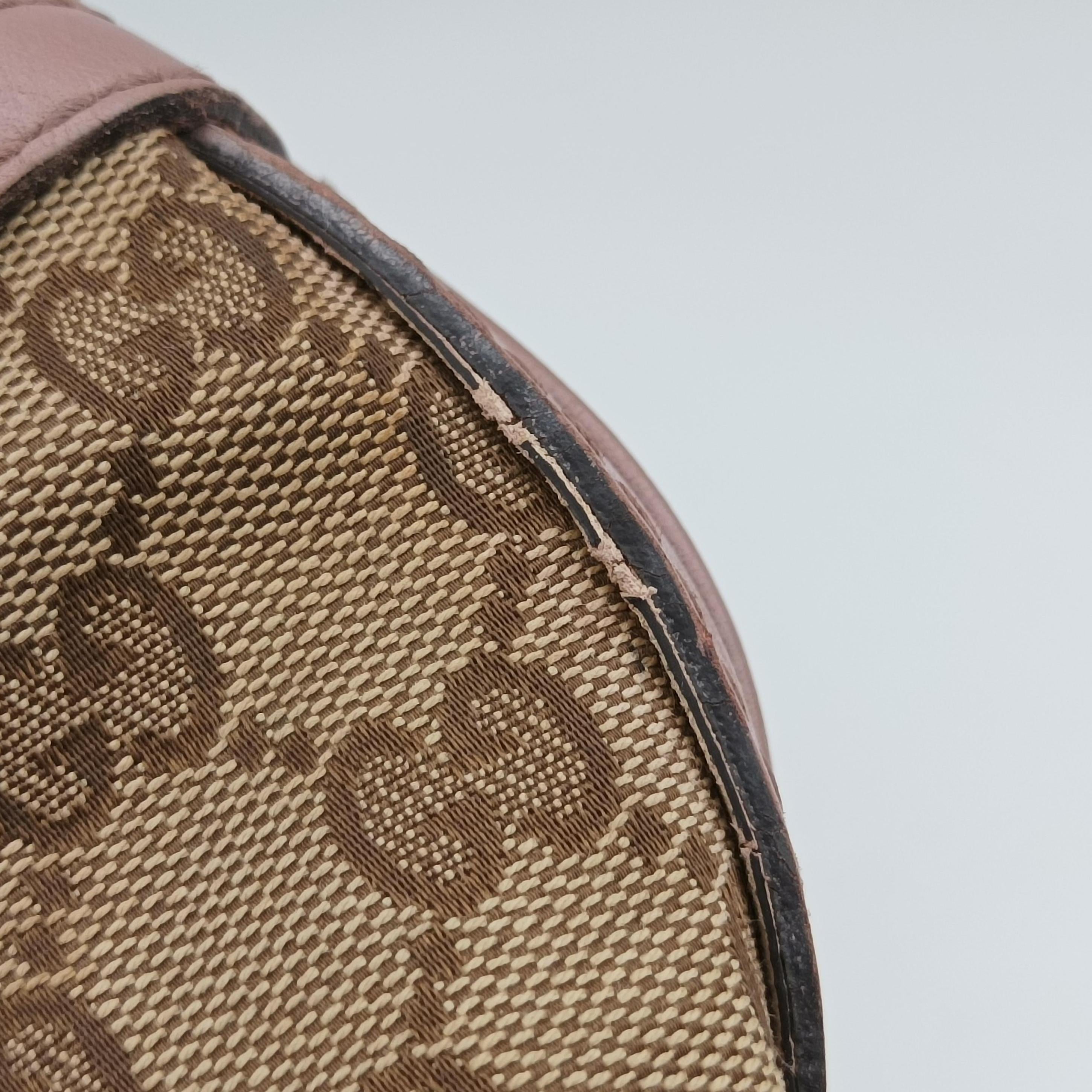 Vintage Gucci Sherry Line beige×pink canvas×leather 247205 bostonbag | stylenewstar