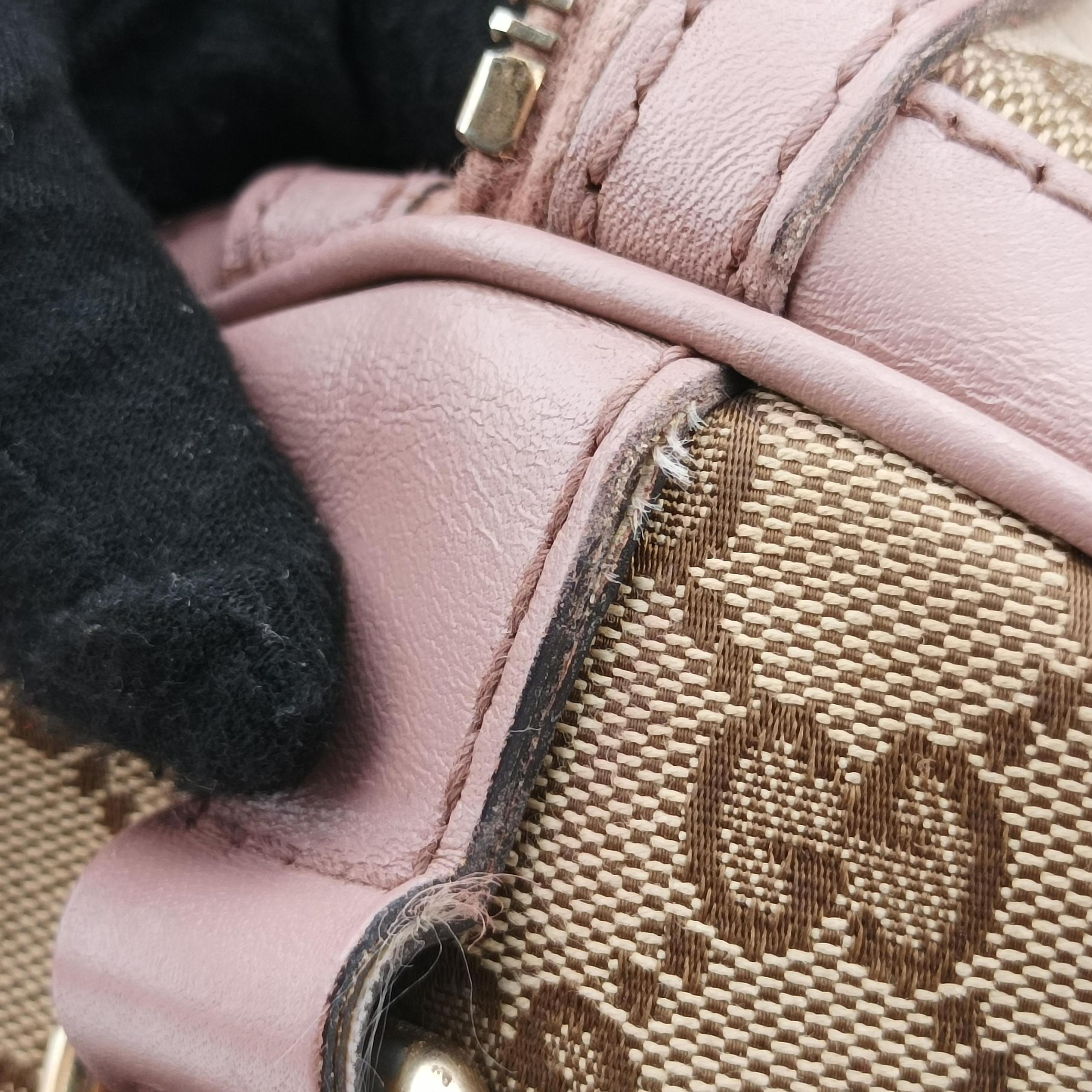 Vintage Gucci Sherry Line beige×pink canvas×leather 247205 bostonbag | stylenewstar