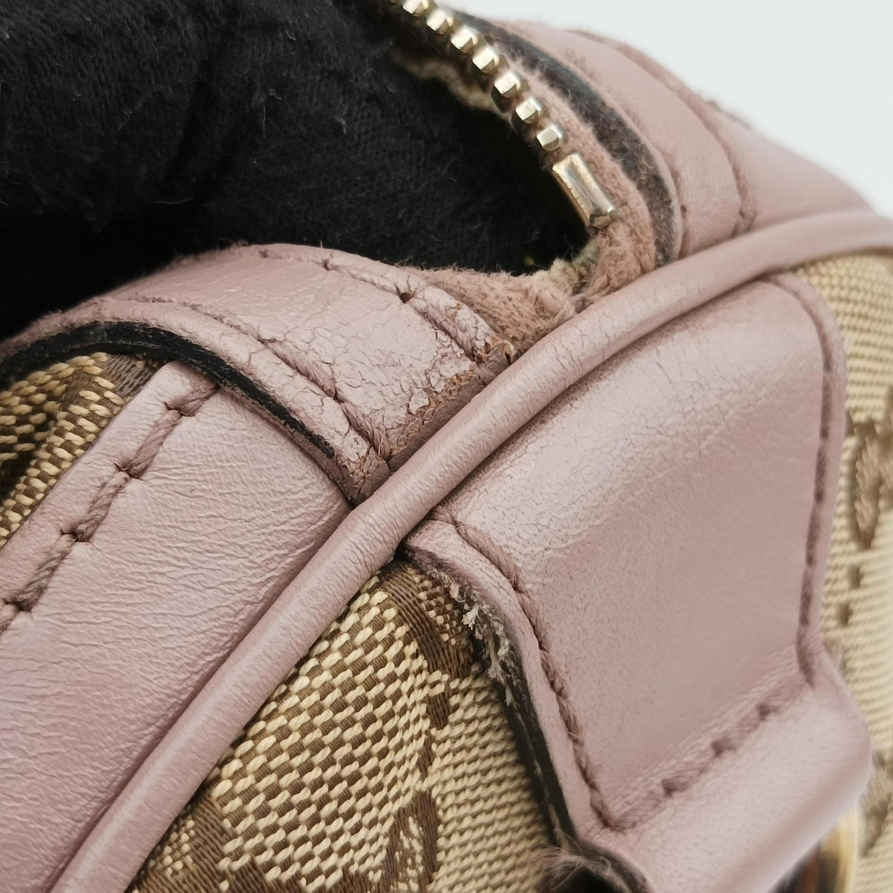 Vintage Gucci Sherry Line beige×pink canvas×leather 247205 bostonbag | stylenewstar
