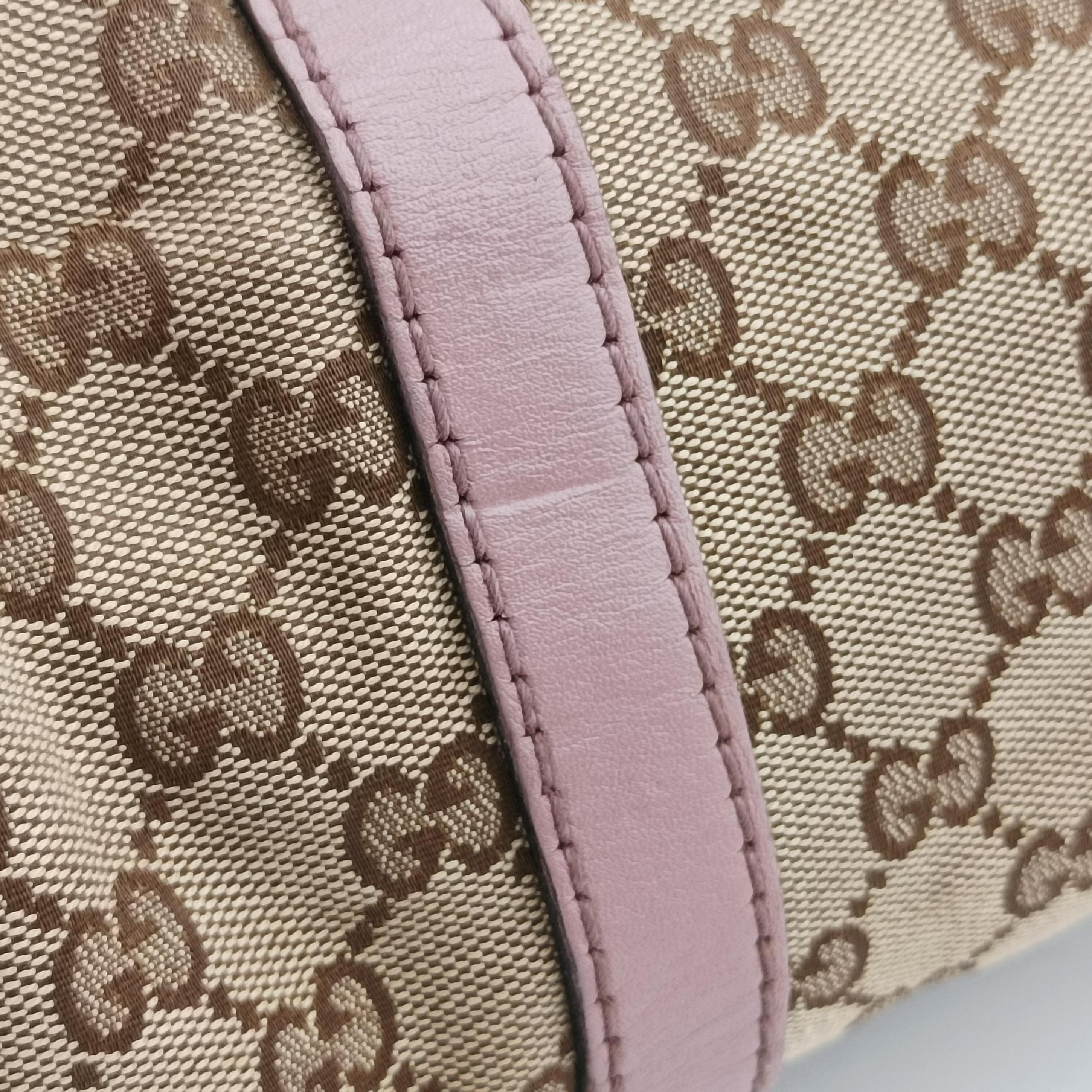 Vintage Gucci Sherry Line beige×pink canvas×leather 247205 bostonbag | stylenewstar