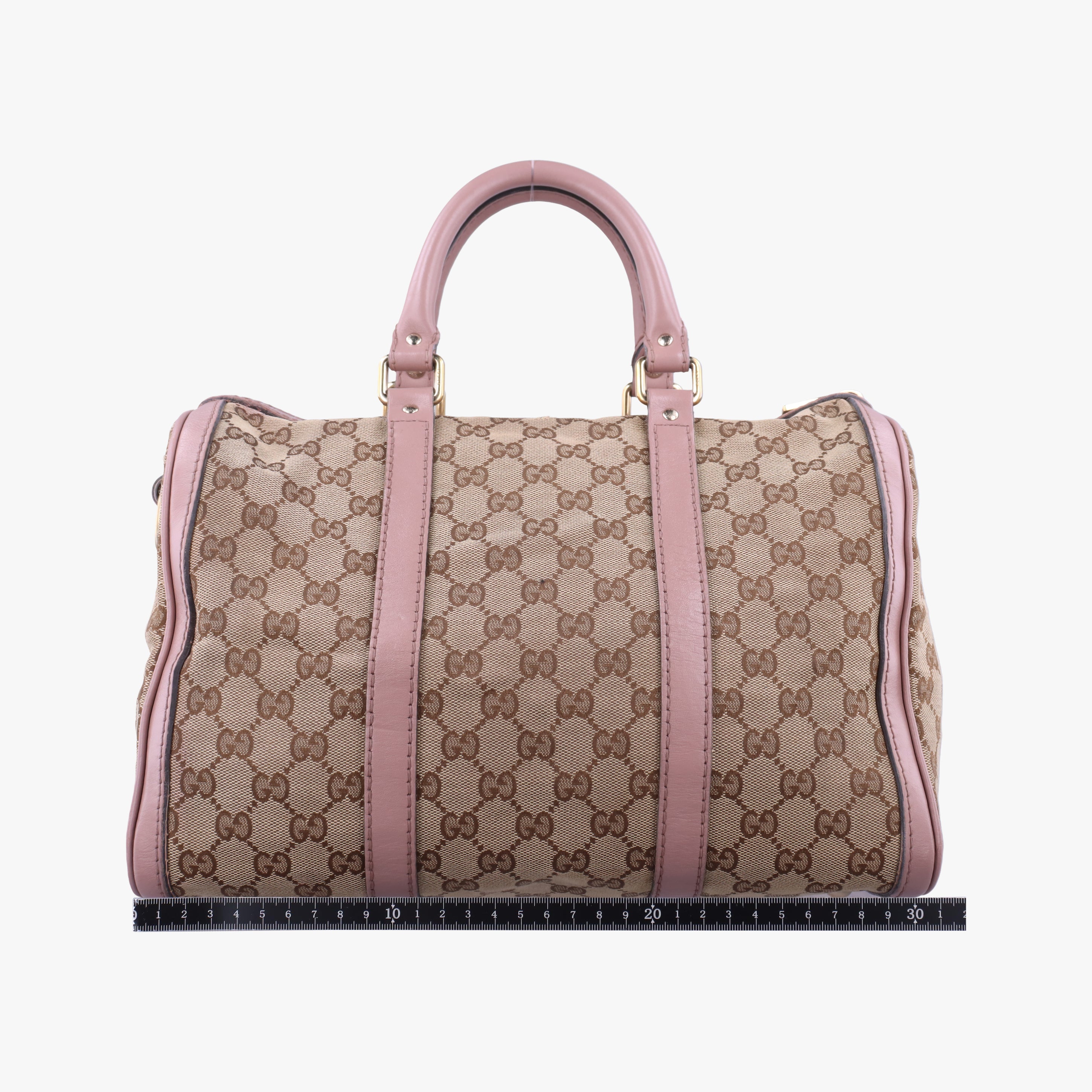 Vintage Gucci Sherry Line beige×pink canvas×leather 247205 bostonbag | stylenewstar