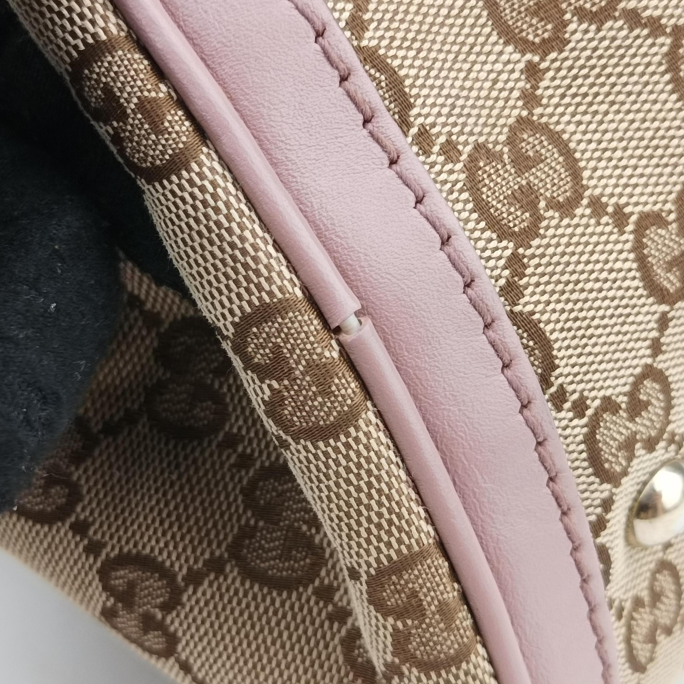Vintage Gucci Sherry Line beige×pink canvas×leather 247205 bostonbag | stylenewstar