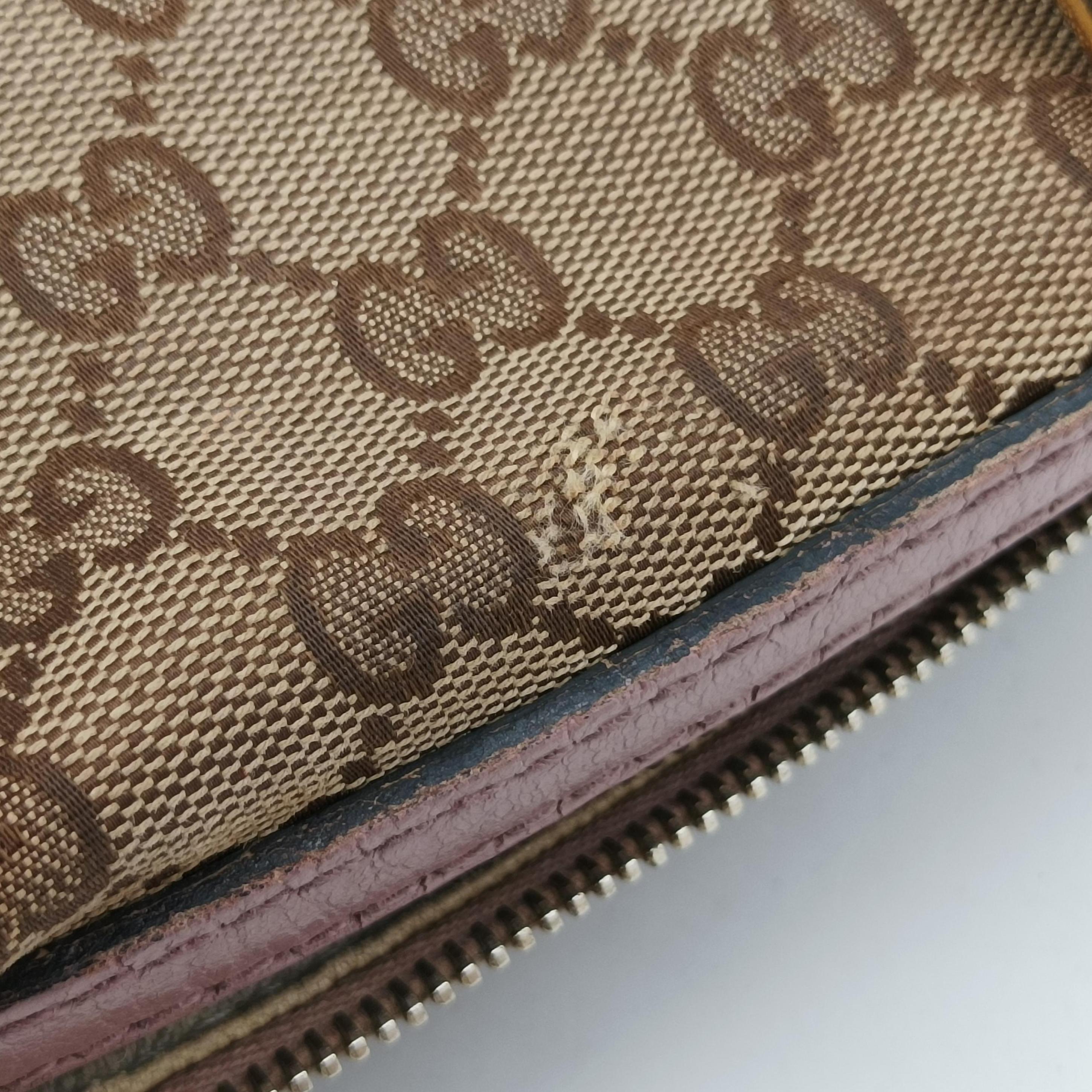 Vintage Gucci Sherry Line beige×pink canvas×leather 247205 bostonbag | stylenewstar