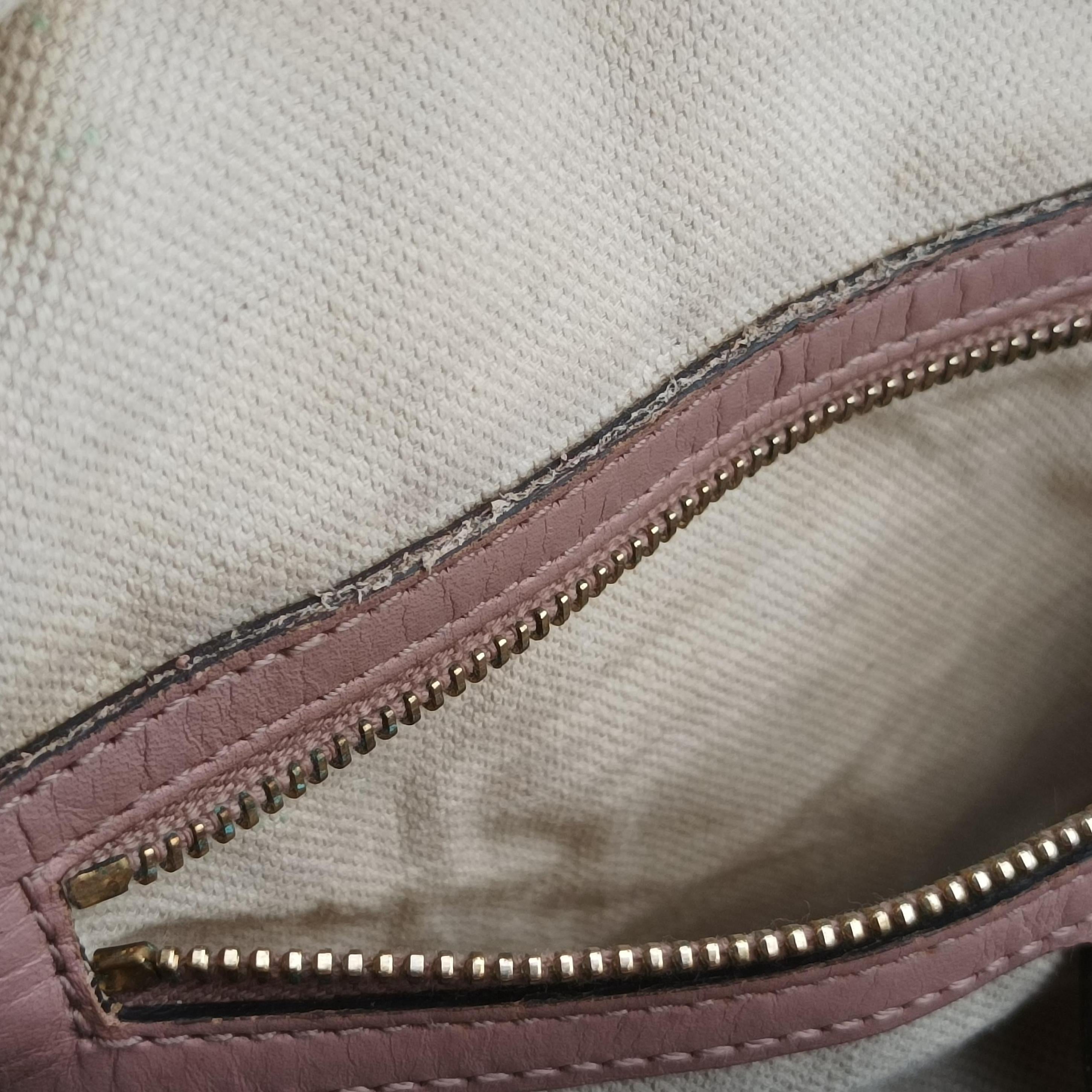 Vintage Gucci Sherry Line beige×pink canvas×leather 247205 bostonbag | stylenewstar