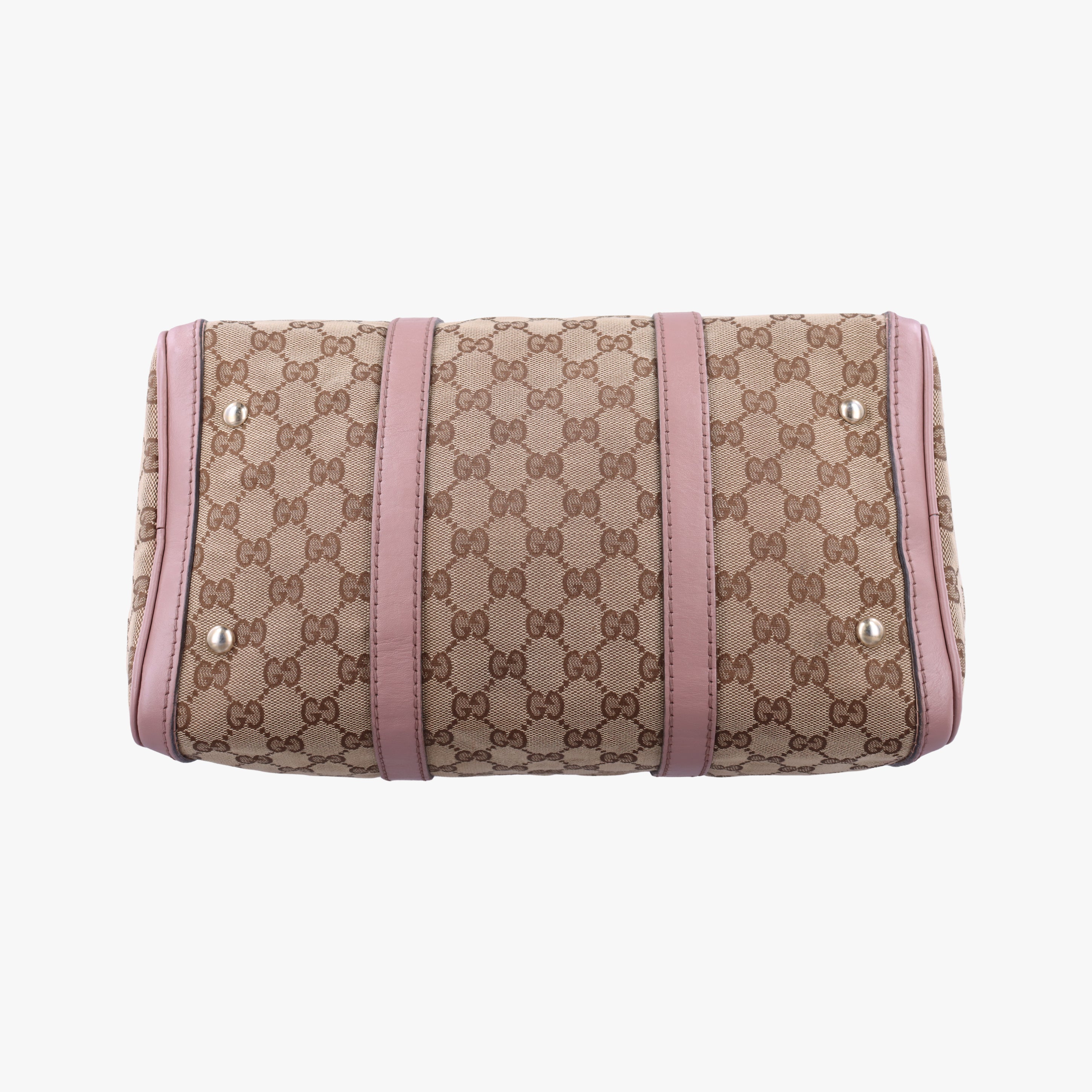Vintage Gucci Sherry Line beige×pink canvas×leather 247205 bostonbag | stylenewstar