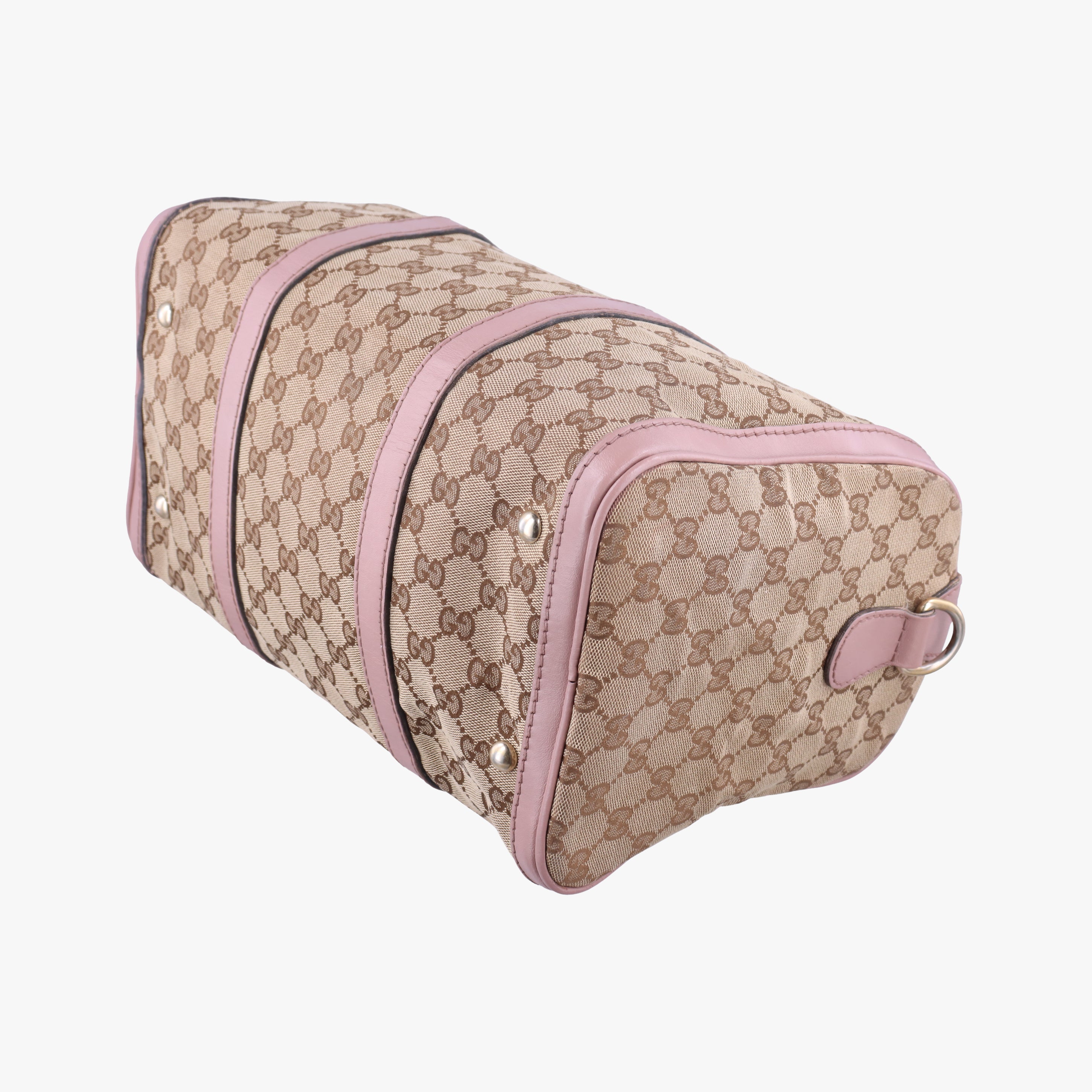 Vintage Gucci Sherry Line beige×pink canvas×leather 247205 bostonbag | stylenewstar