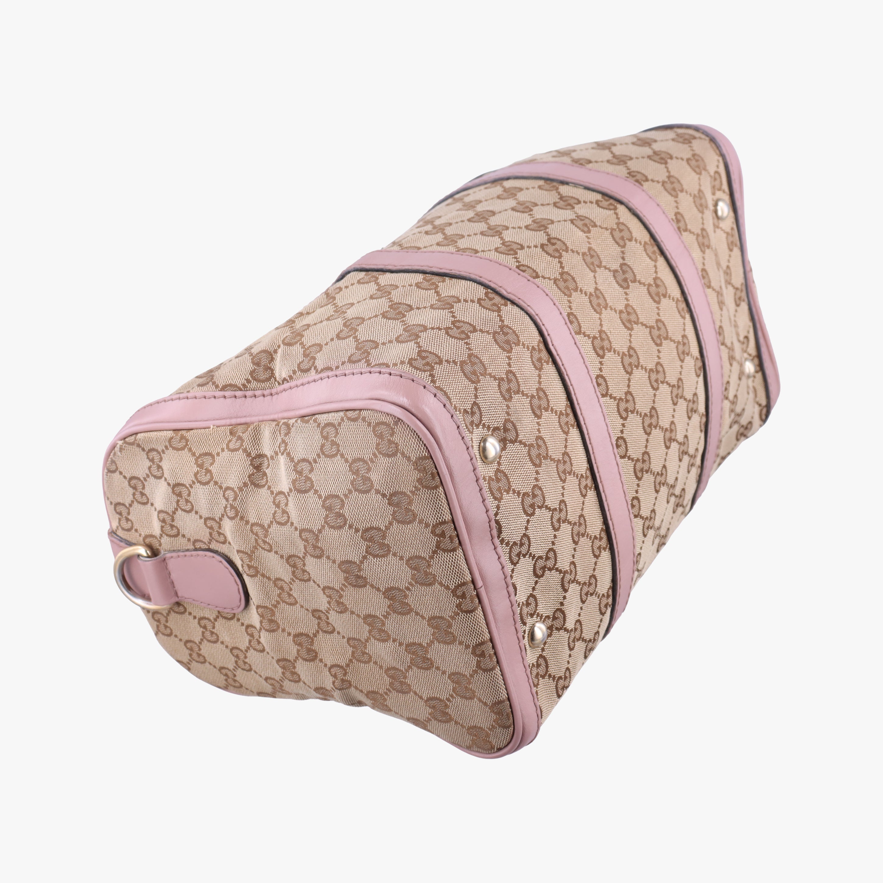 Vintage Gucci Sherry Line beige×pink canvas×leather 247205 bostonbag | stylenewstar