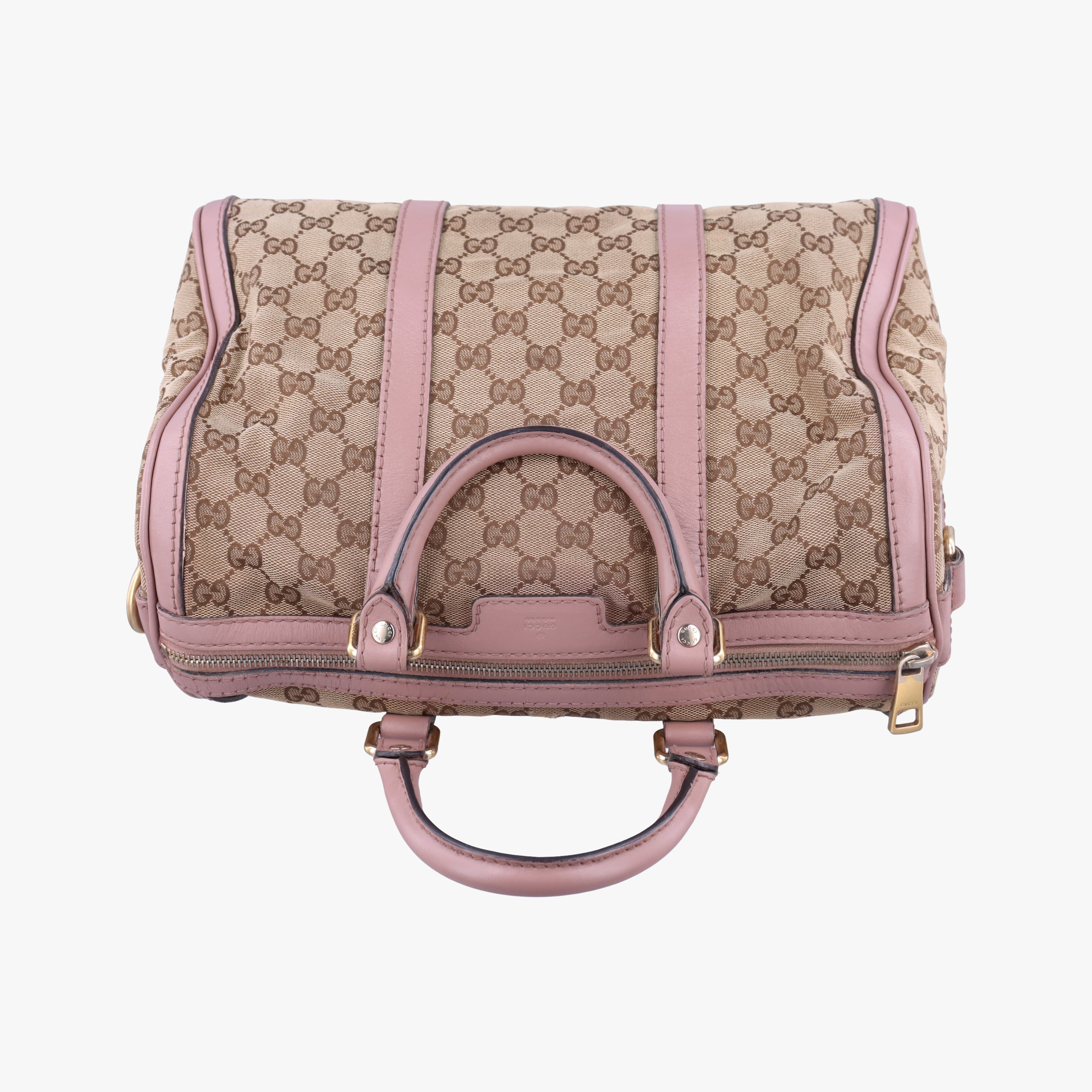 Vintage Gucci Sherry Line beige×pink canvas×leather 247205 bostonbag | stylenewstar