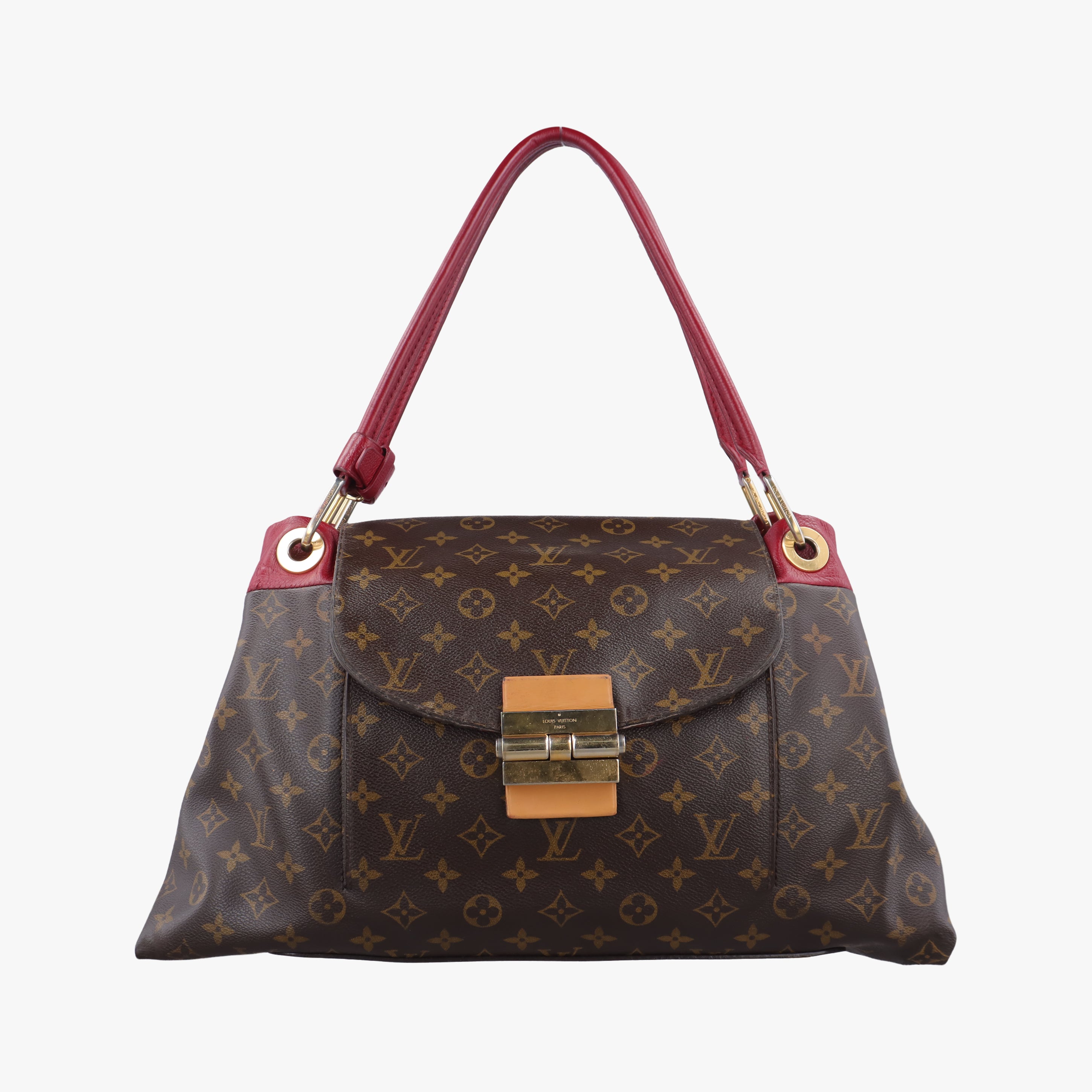 Pre-owned Louis Vuitton OLYMPE brown×AURORE Monogram Canvas×calf leather M40816 shoulderbag | stylenewstar