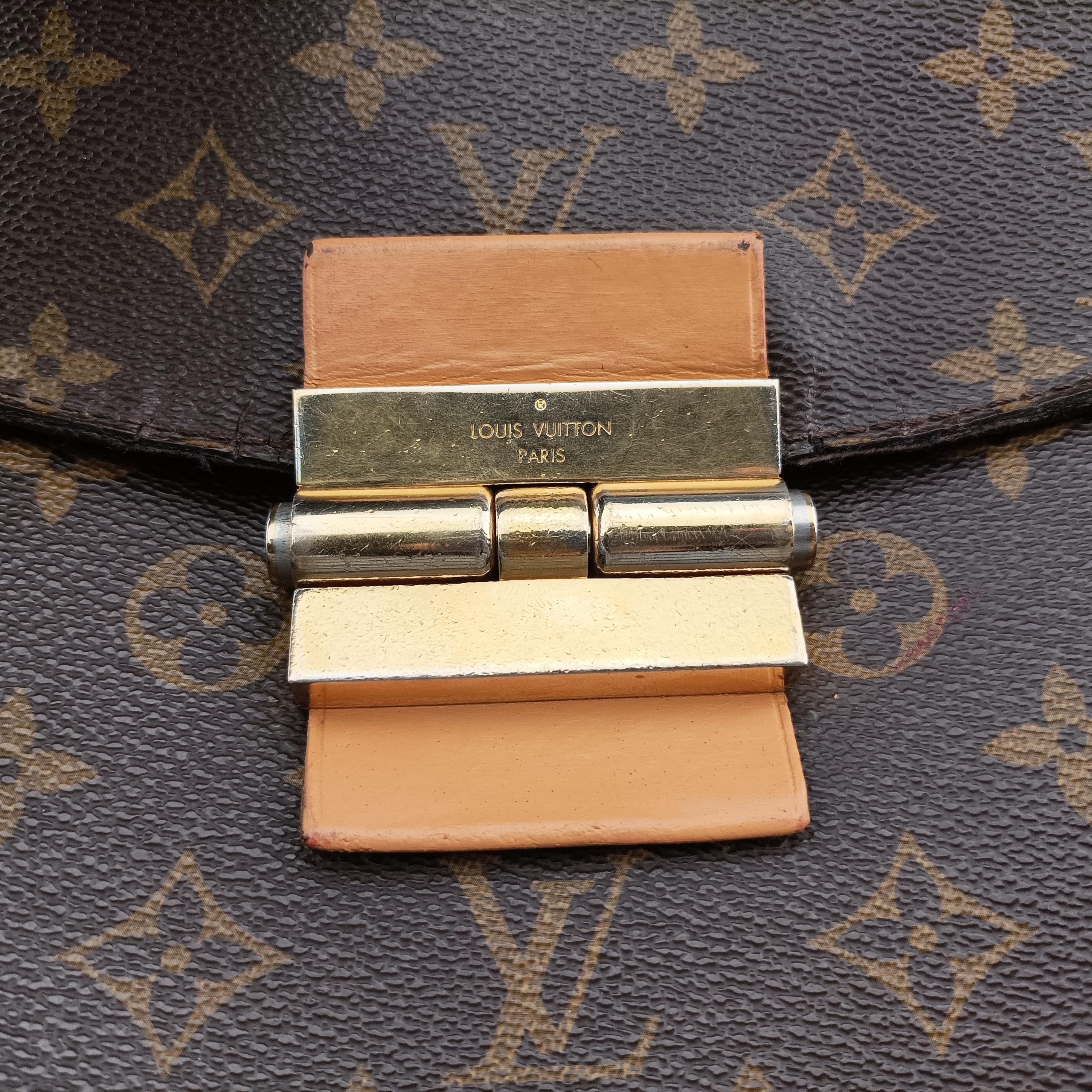 Pre-owned Louis Vuitton OLYMPE brown×AURORE Monogram Canvas×calf leather M40816 shoulderbag | stylenewstar