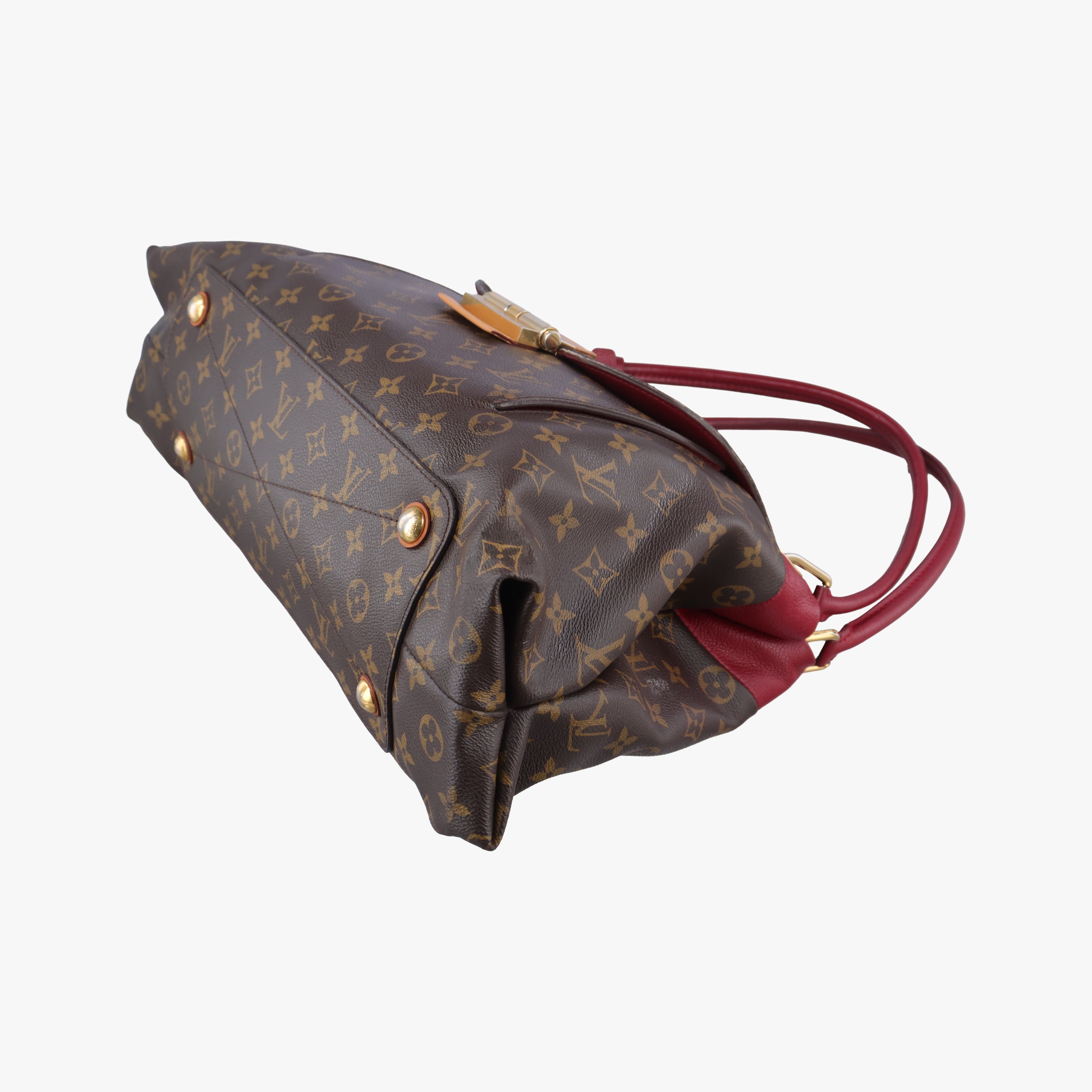 Pre-owned Louis Vuitton OLYMPE brown×AURORE Monogram Canvas×calf leather M40816 shoulderbag | stylenewstar
