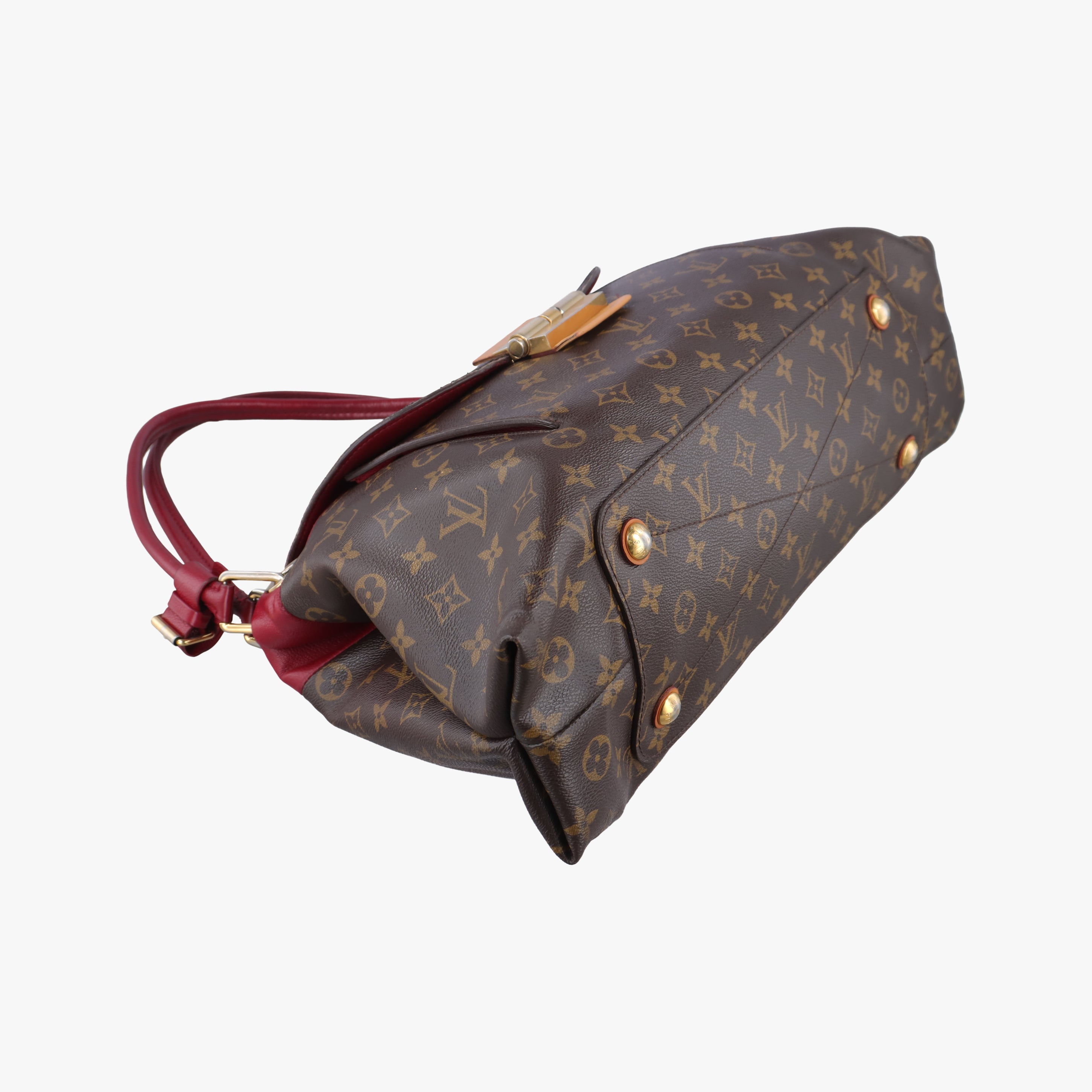 Pre-owned Louis Vuitton OLYMPE brown×AURORE Monogram Canvas×calf leather M40816 shoulderbag | stylenewstar