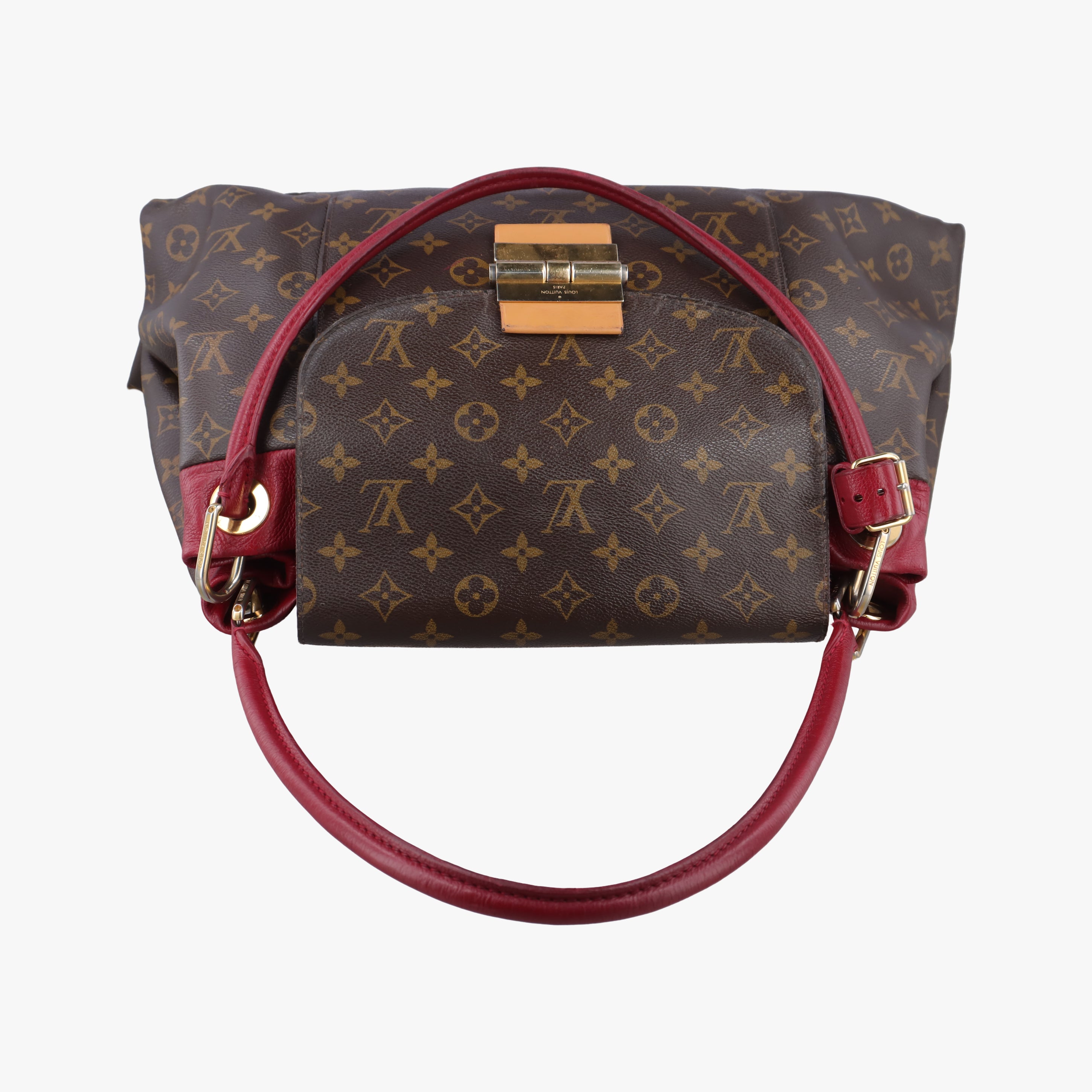 Pre-owned Louis Vuitton OLYMPE brown×AURORE Monogram Canvas×calf leather M40816 shoulderbag | stylenewstar