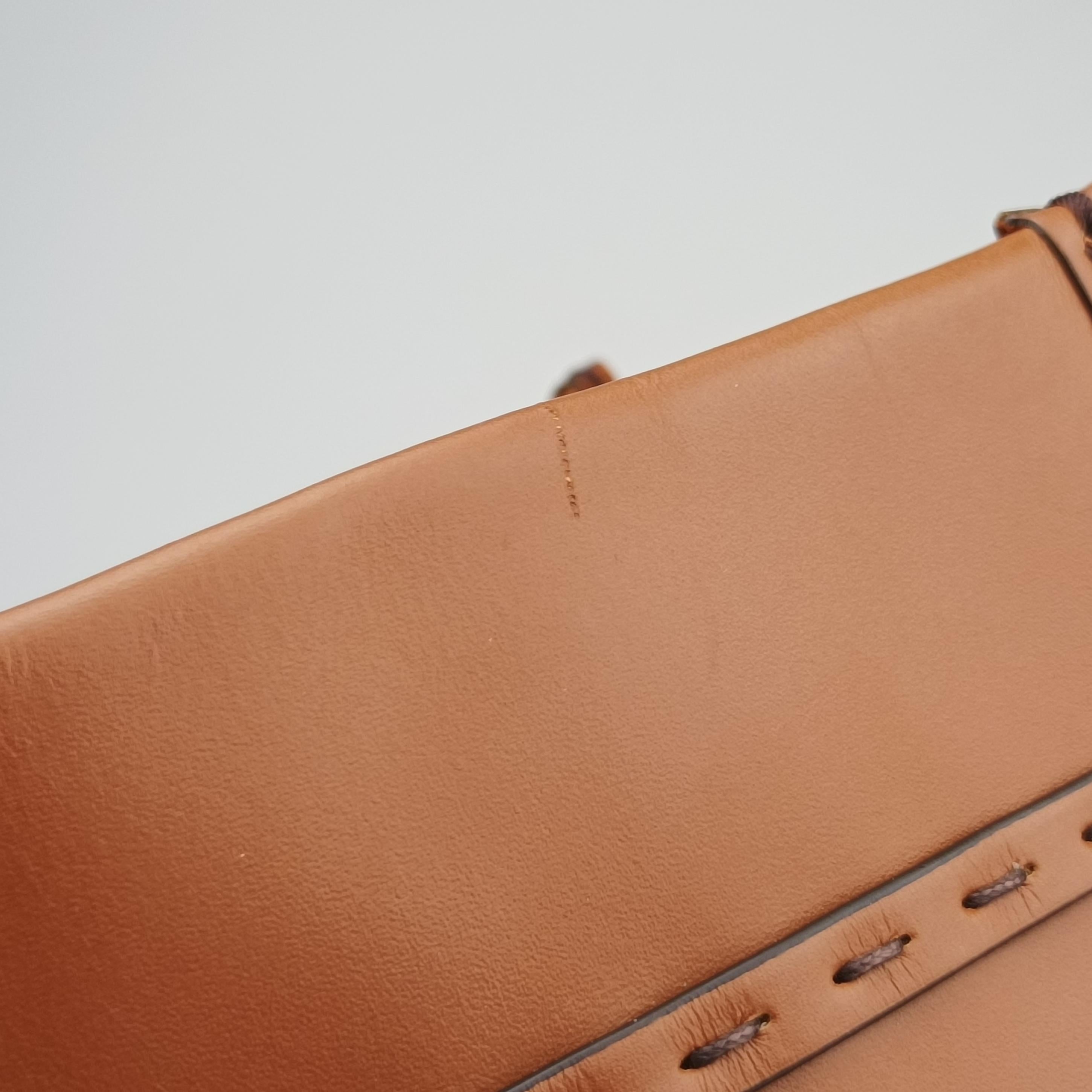Pre-owned Fendi Sunshine Brown Leather 8BH372 handbag | stylenewstar