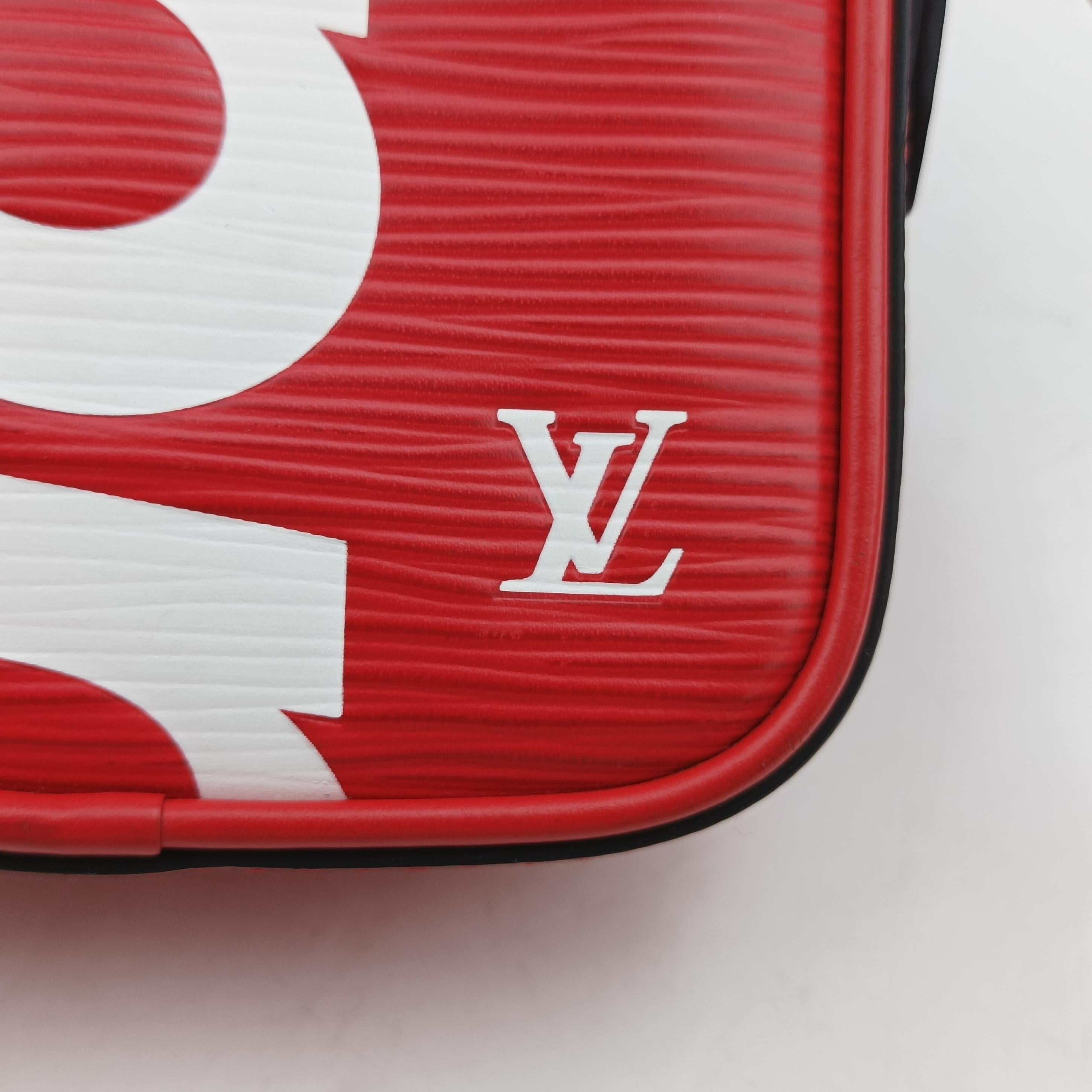 Pre-owned Louis Vuitton Danube PPM Supreme Collaboration ROUGE×white Epi M53434 shoulderbag | stylenewstar