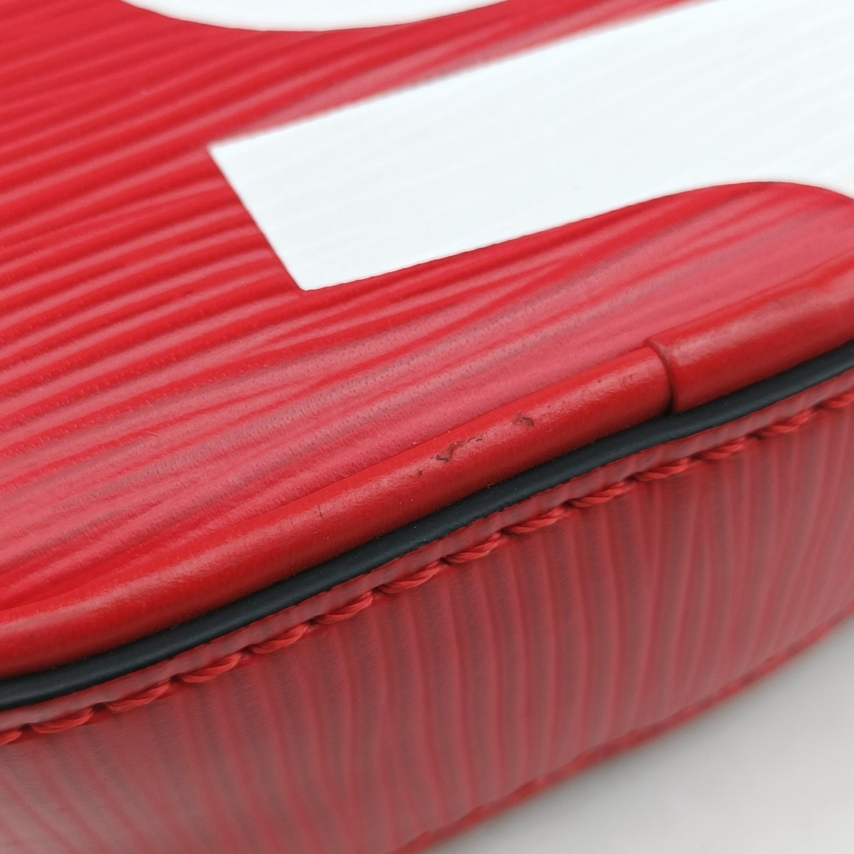 Pre-owned Louis Vuitton Danube PPM Supreme Collaboration ROUGE×white Epi M53434 shoulderbag | stylenewstar