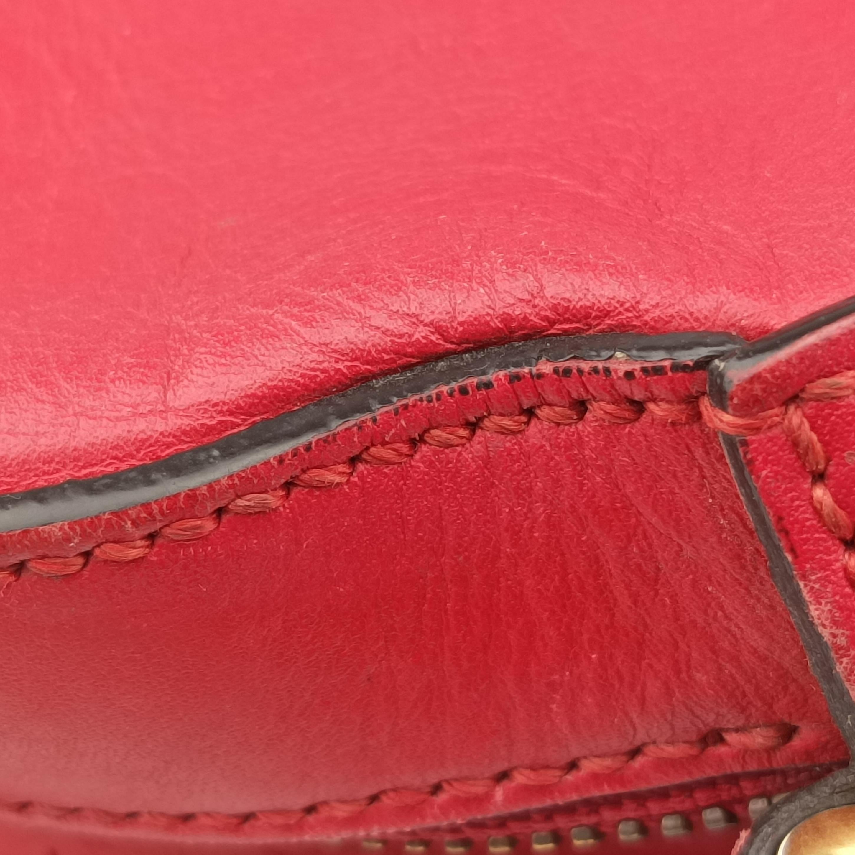 Secondhand Gucci Bee Web Red×Black Leather 412008 shoulderbag | stylenewstar