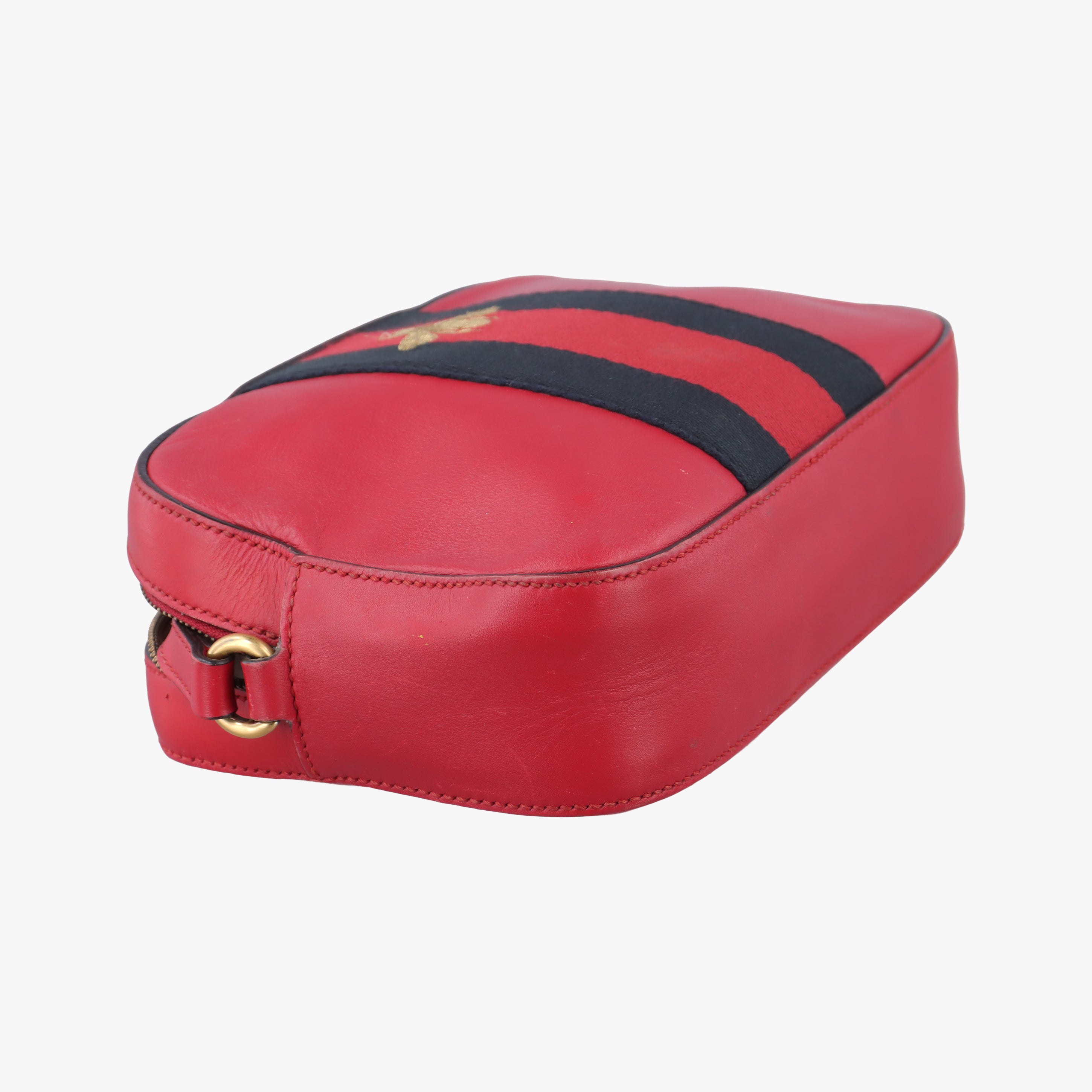 Secondhand Gucci Bee Web Red×Black Leather 412008 shoulderbag | stylenewstar