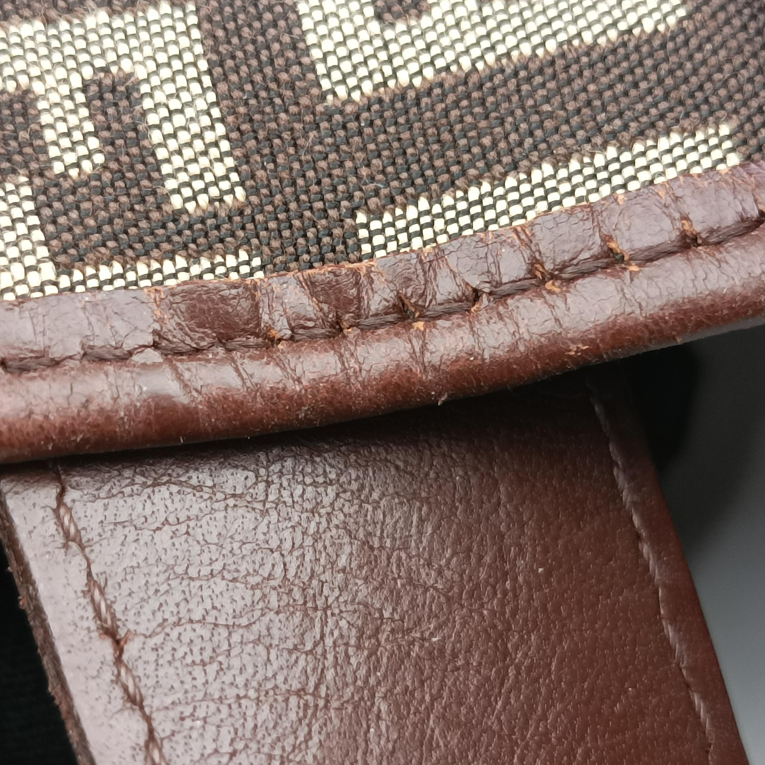 Pre-owned Fendi Zucchino Borsa Brown canvas×leather 8BR423 shoulderbag | stylenewstar