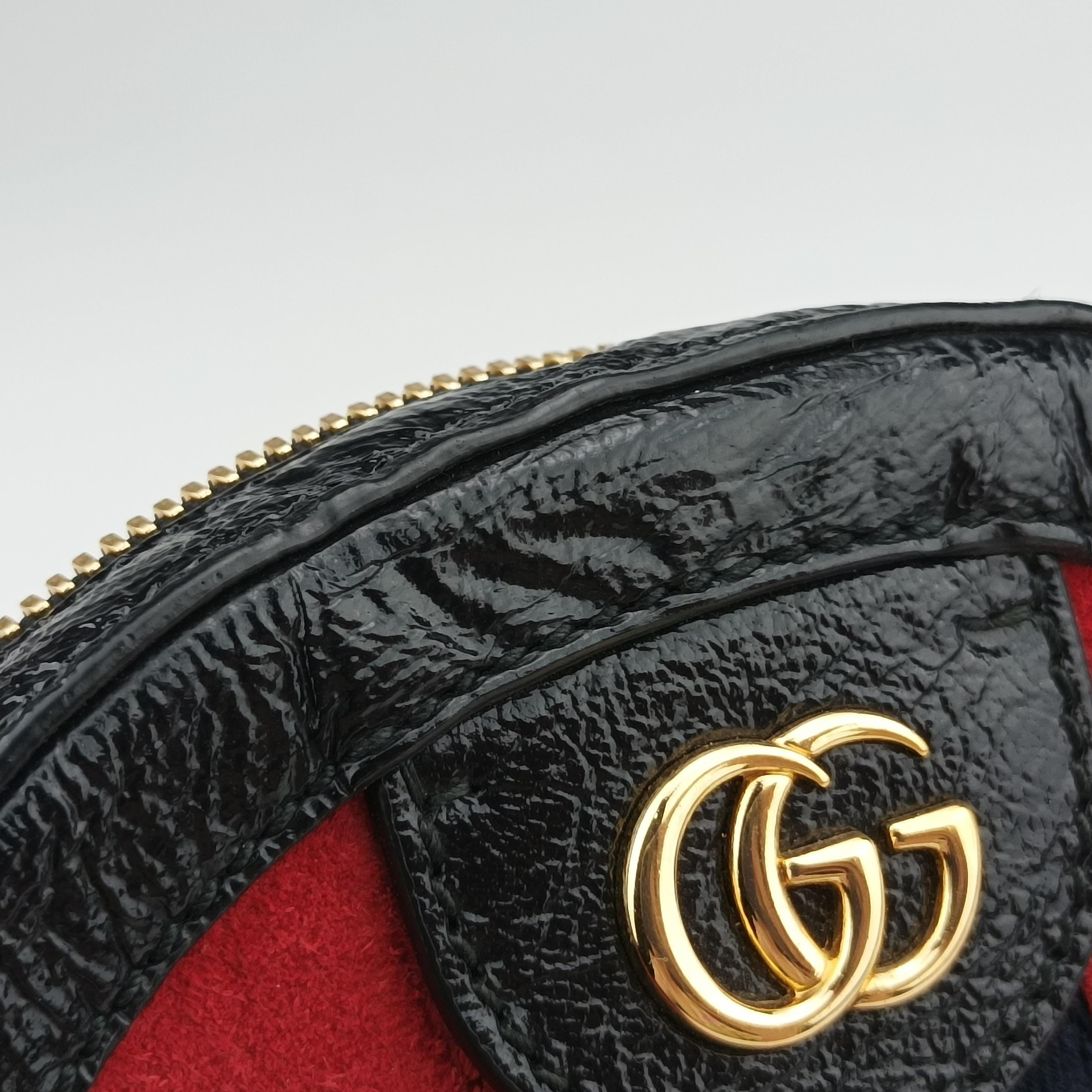 Pre-owned Gucci Ophidia Red×black Suede×Leather 550618 shoulderbag | stylenewstar