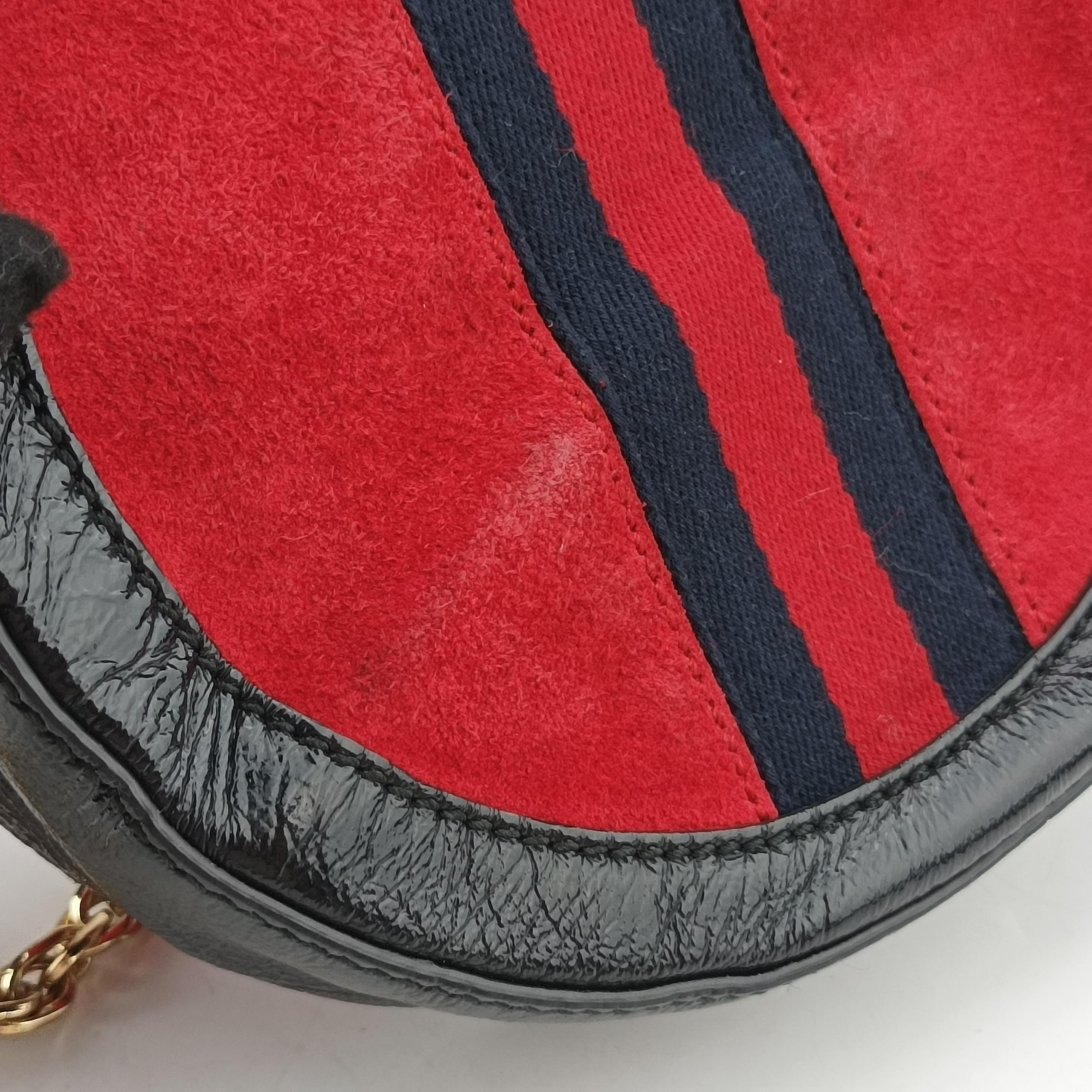 Pre-owned Gucci Ophidia Red×black Suede×Leather 550618 shoulderbag | stylenewstar